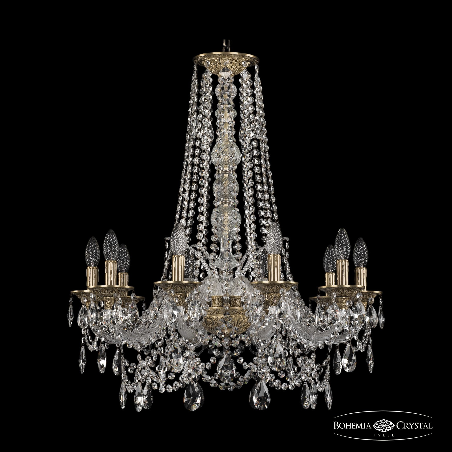 Подвесная хрустальная люстра 1611 Bohemia 16111/10/240/h-80 FP
