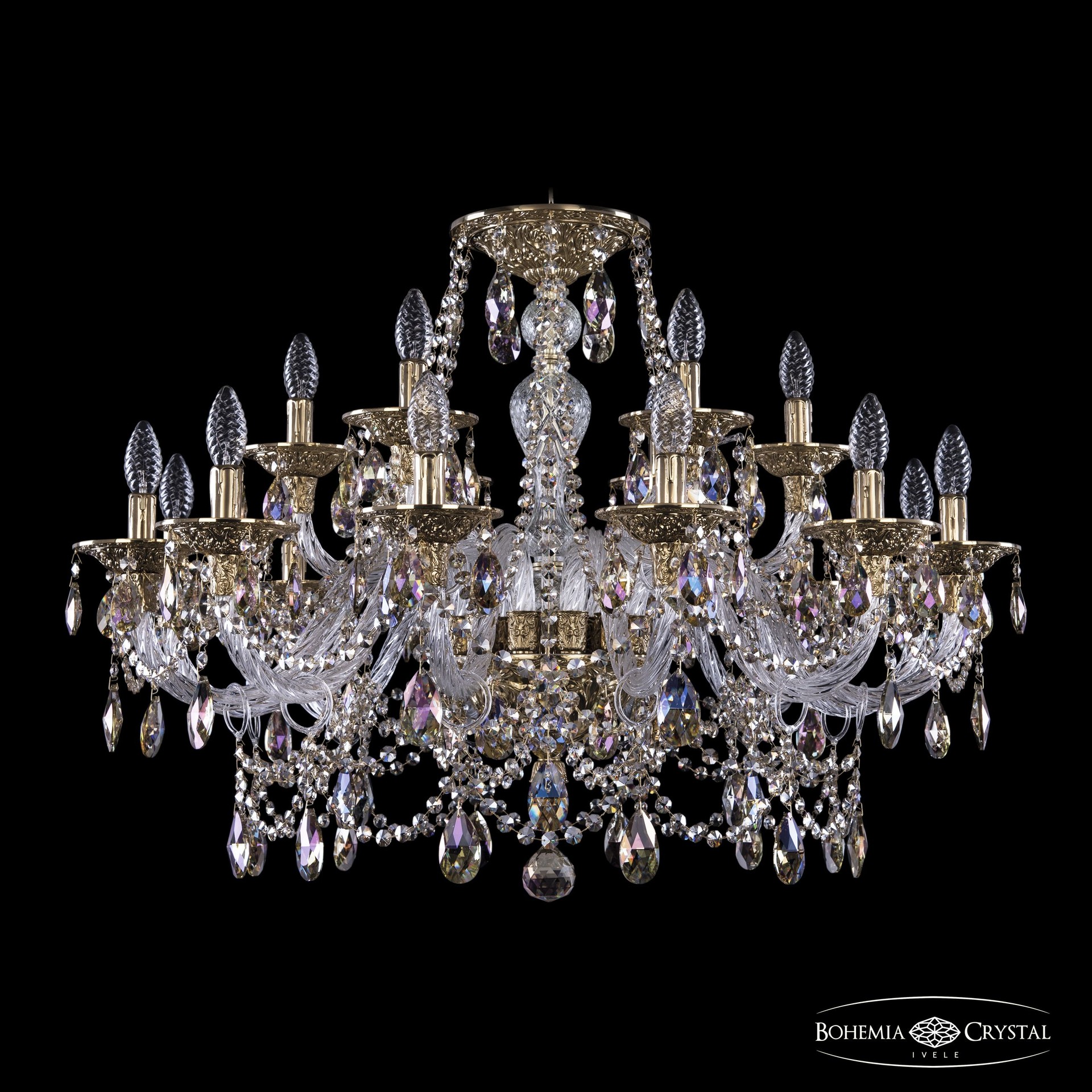 Подвесная хрустальная люстра 1611 Bohemia 16111/12+6/300 G R801