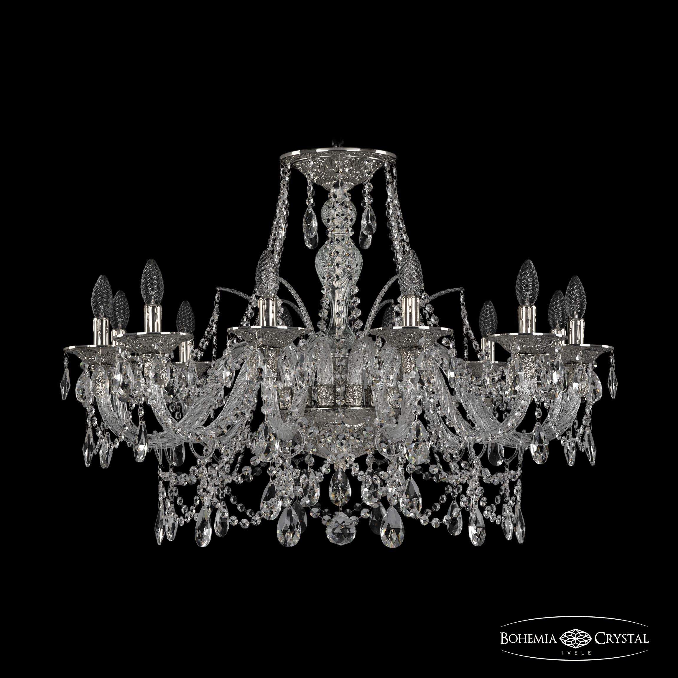 Подвесная хрустальная люстра 1611 Bohemia 16111/12/300 Ni