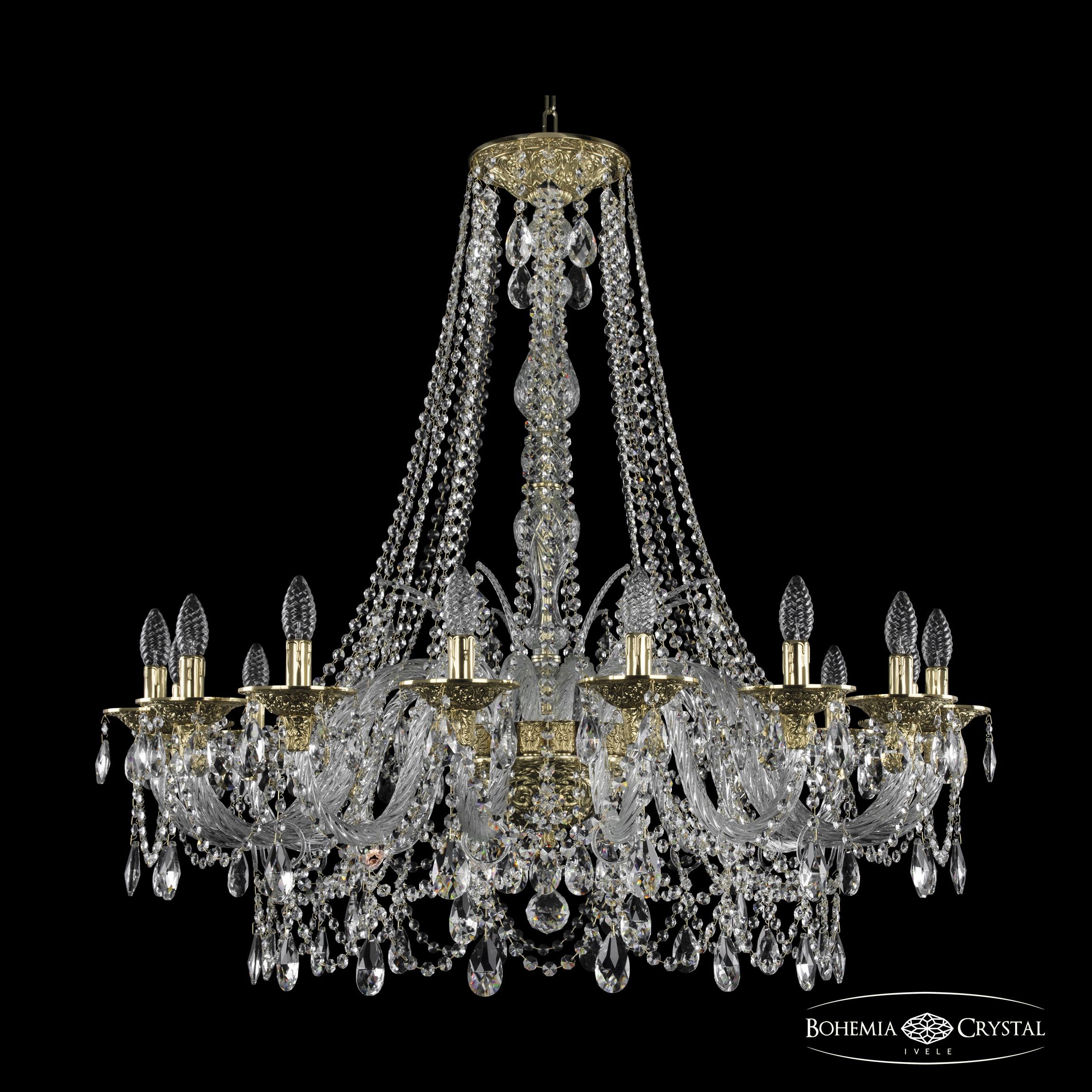 Подвесная хрустальная люстра 1611 Bohemia 16111/16/360/h-100 G