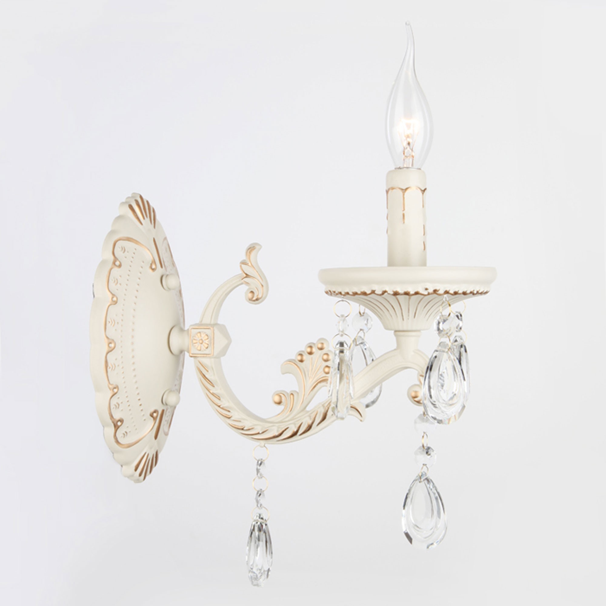 Настенное бра Eurosvet Lia 3585/1 белый/прозрачный хрусталь Strotskis