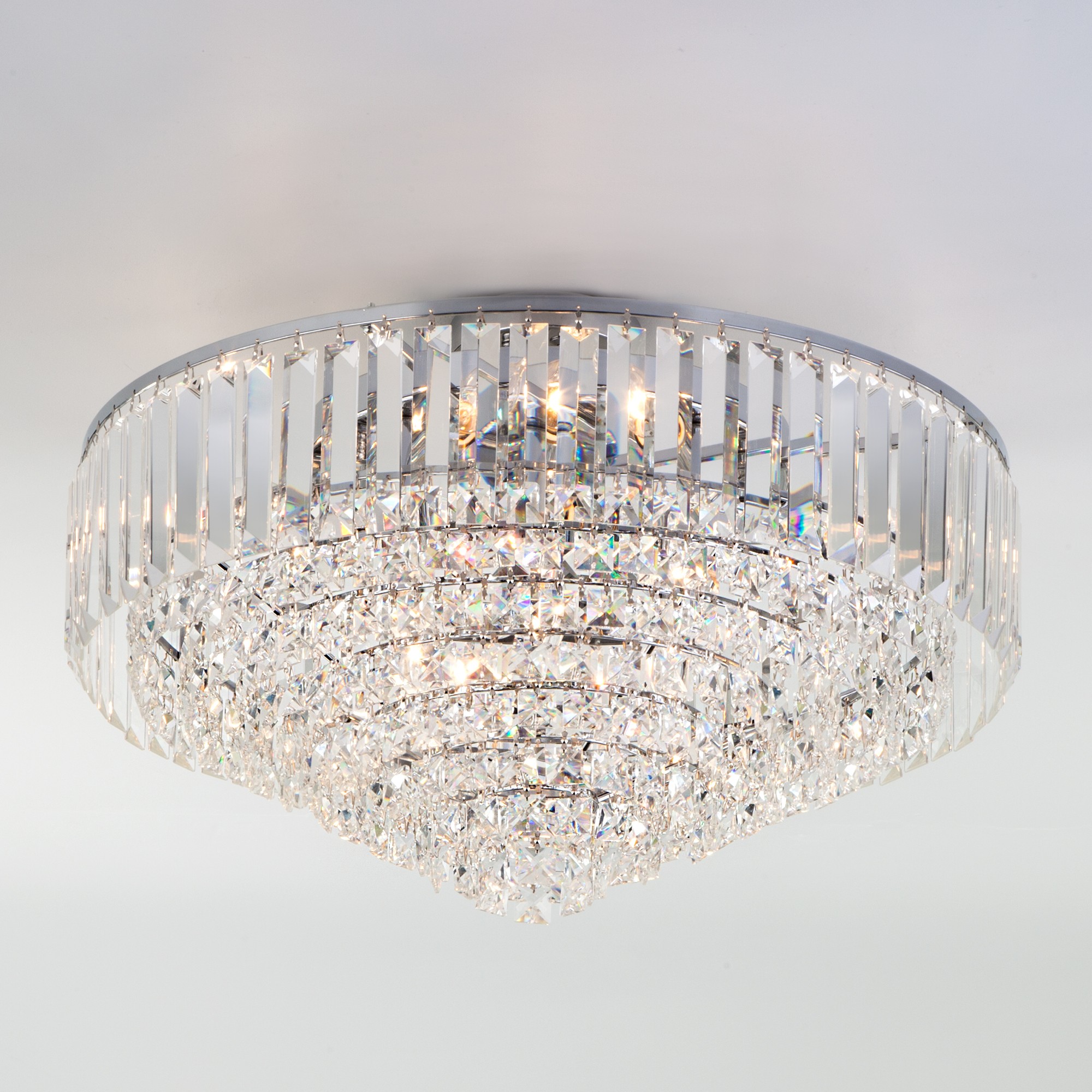 Потолочная люстра Eurosvet Torreta 10105/9 хром/прозрачный хрусталь Strotskis