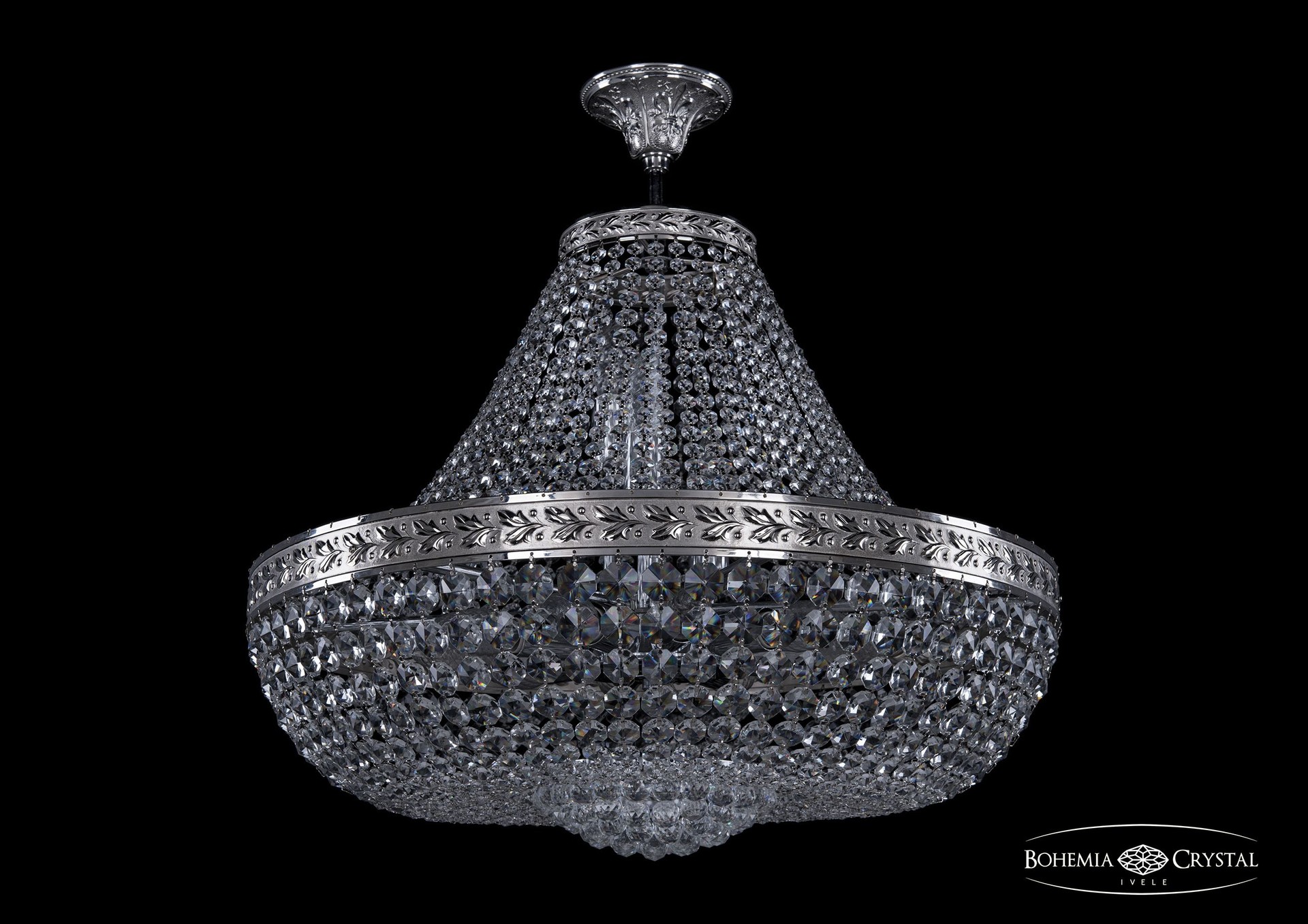Потолочная хрустальная люстра Bohemia 1928 19281/H1/60IV Ni
