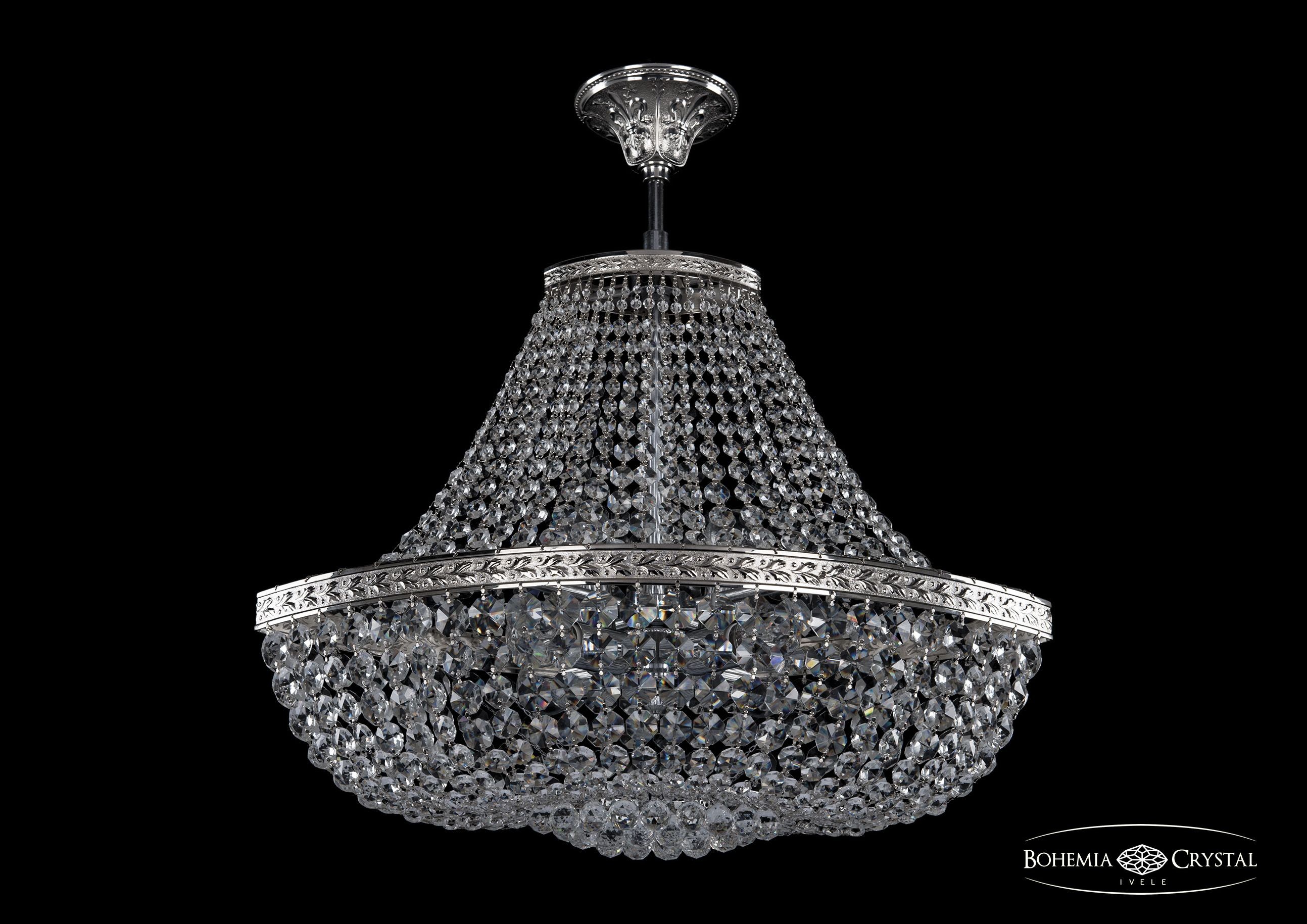 Потолочная хрустальная люстра Bohemia 1928 19283/H1/55IV Ni