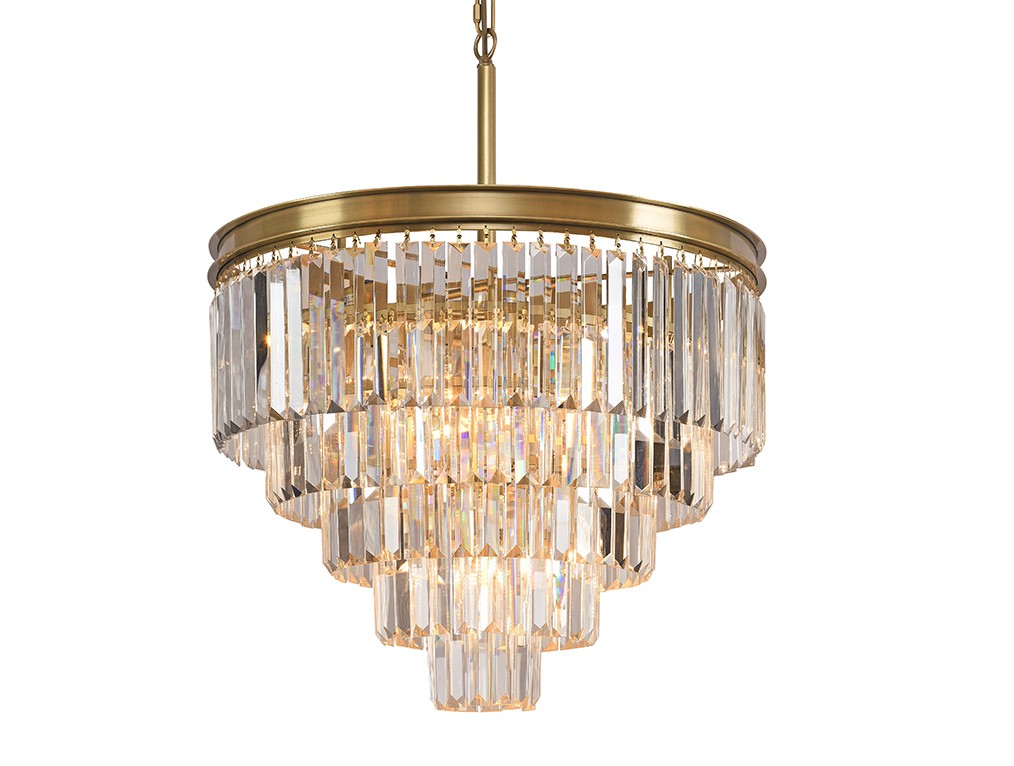 Подвесная хрустальная люстра 31100 Newport 31109/S brass