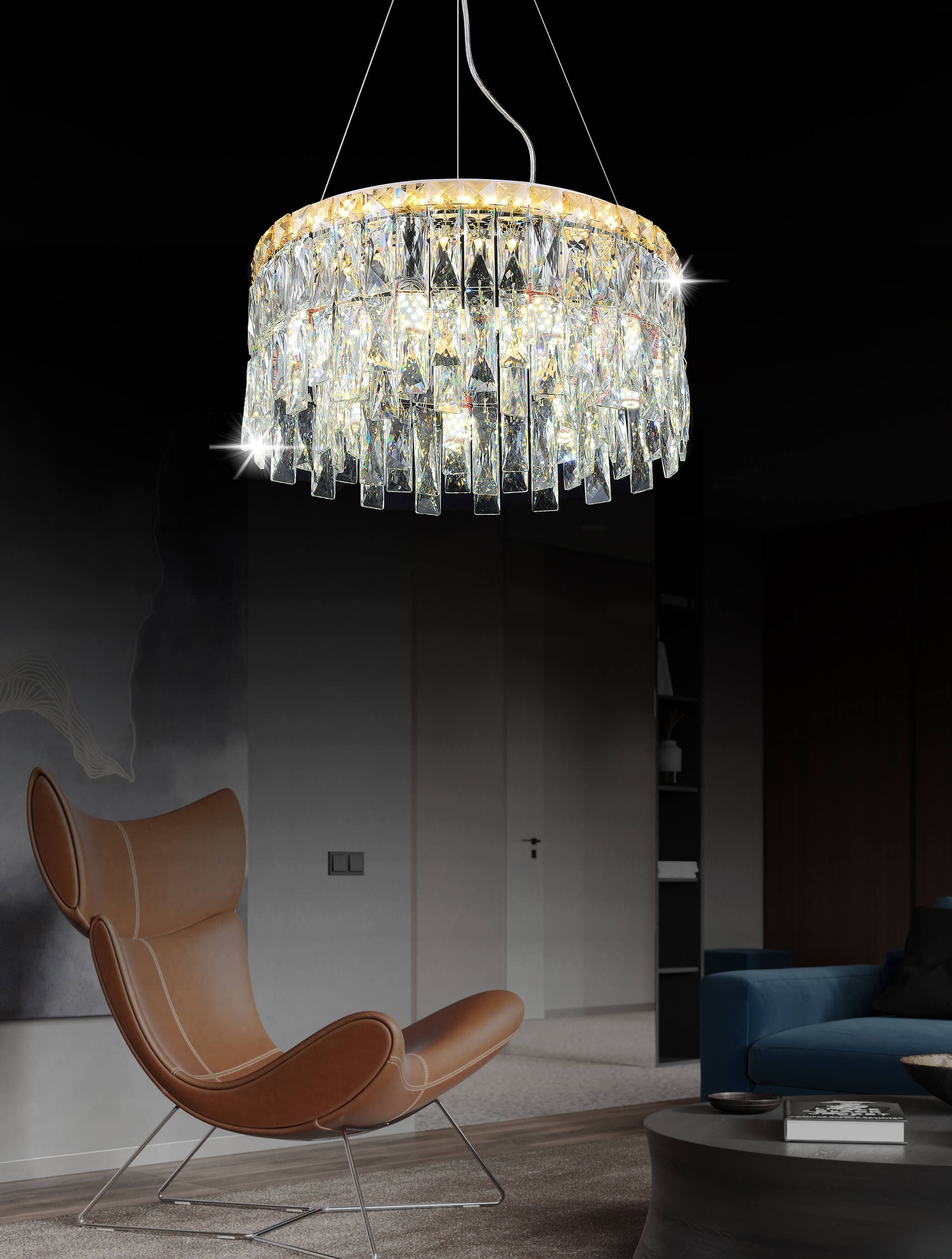 Подвесная хрустальная люстра  Lumina Deco DDP 9883-45D