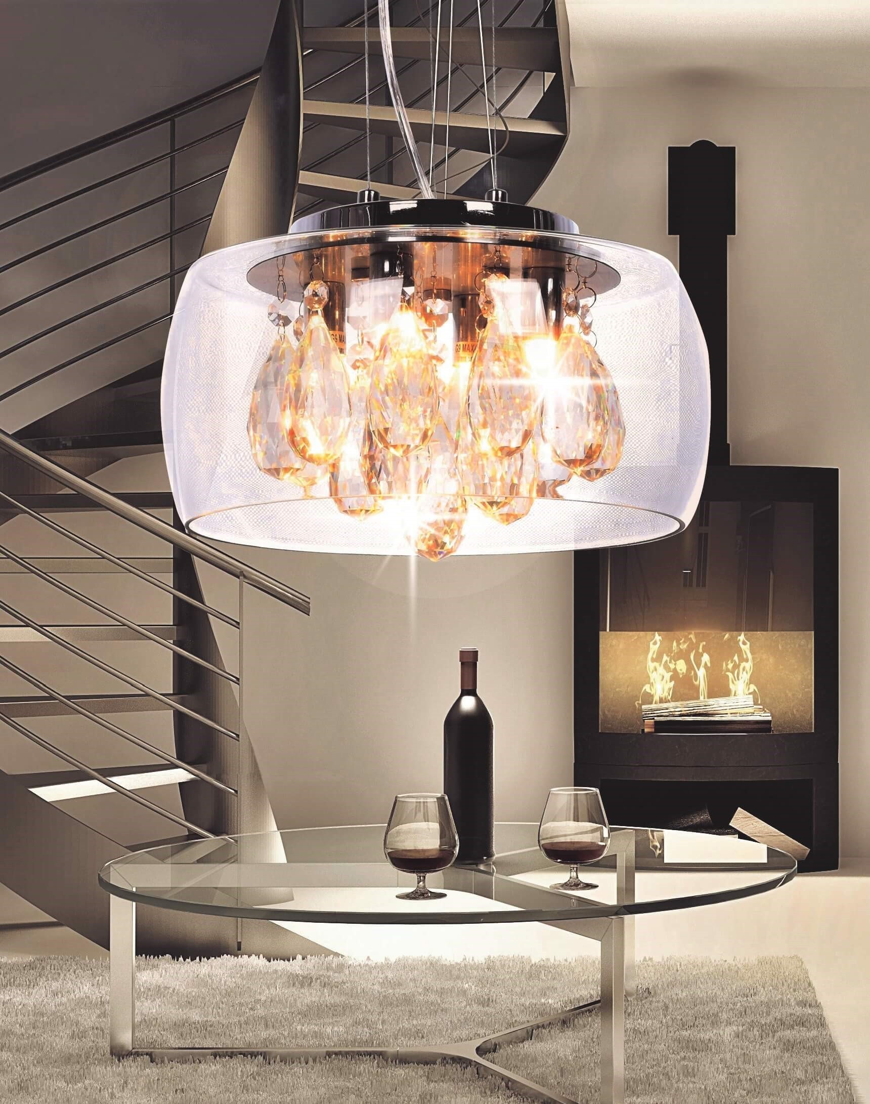 Подвесная хрустальная люстра Tosso Lumina Deco LDP 8066-300 PR