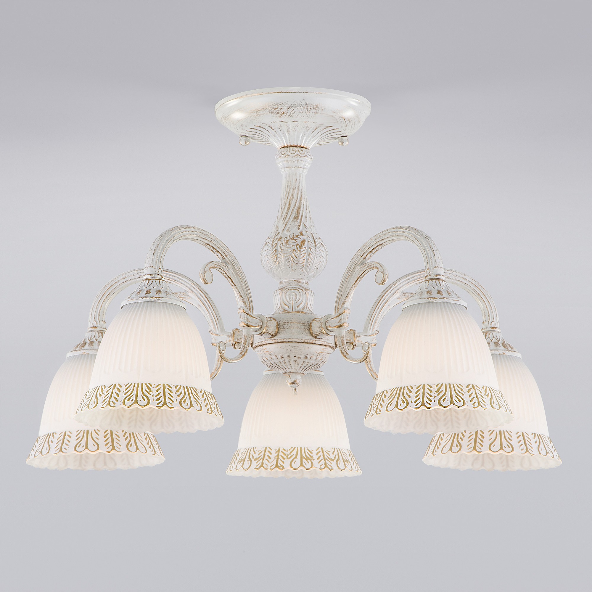 Потолочная люстра Eurosvet Campina 60107/5 белый с золотом