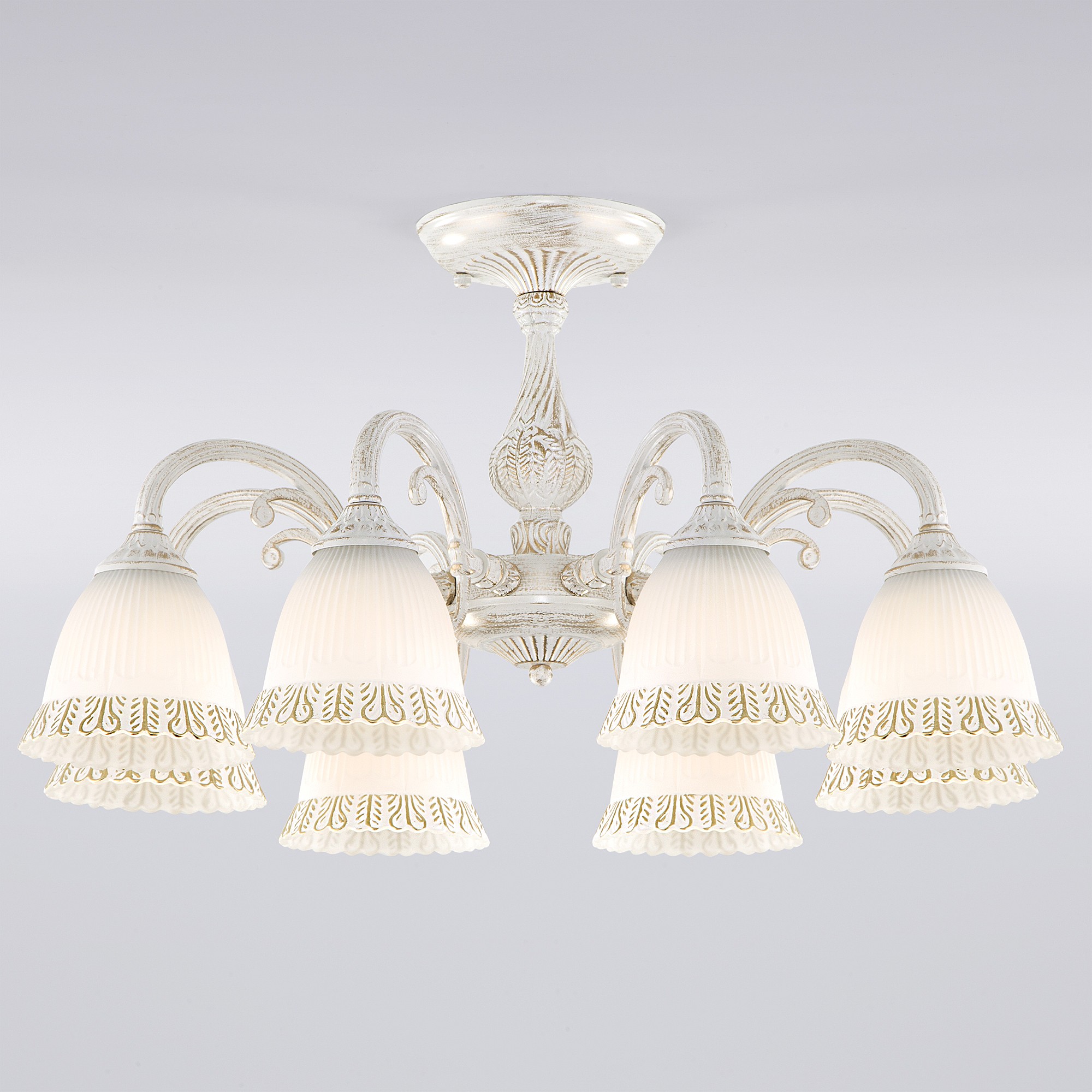 Потолочная люстра Eurosvet Campina 60107/8 белый с золотом