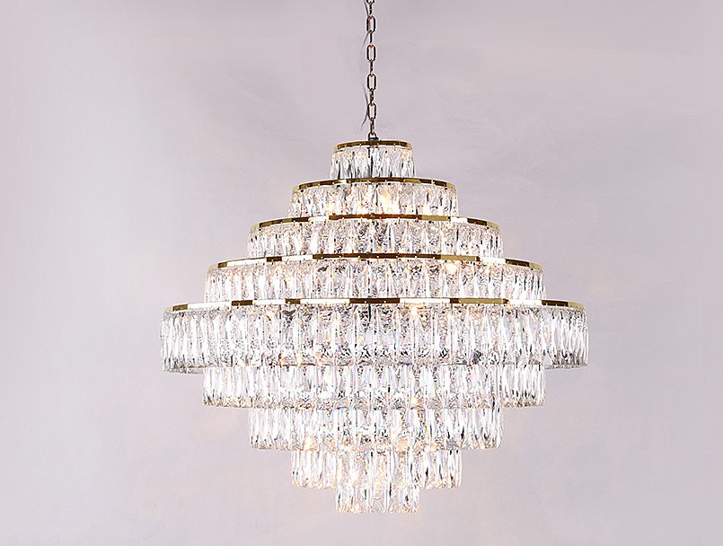 Подвесная хрустальная люстра 10120 Newport 10125+14/C gold