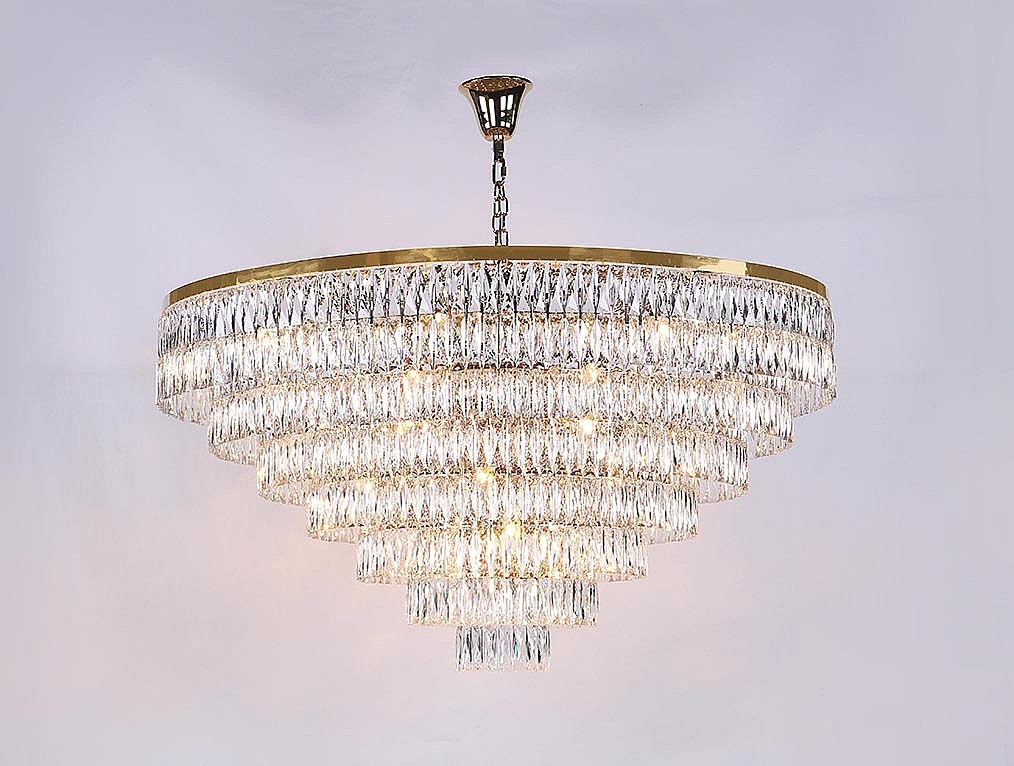 Подвесная хрустальная люстра 10120 Newport 10129+37/C gold