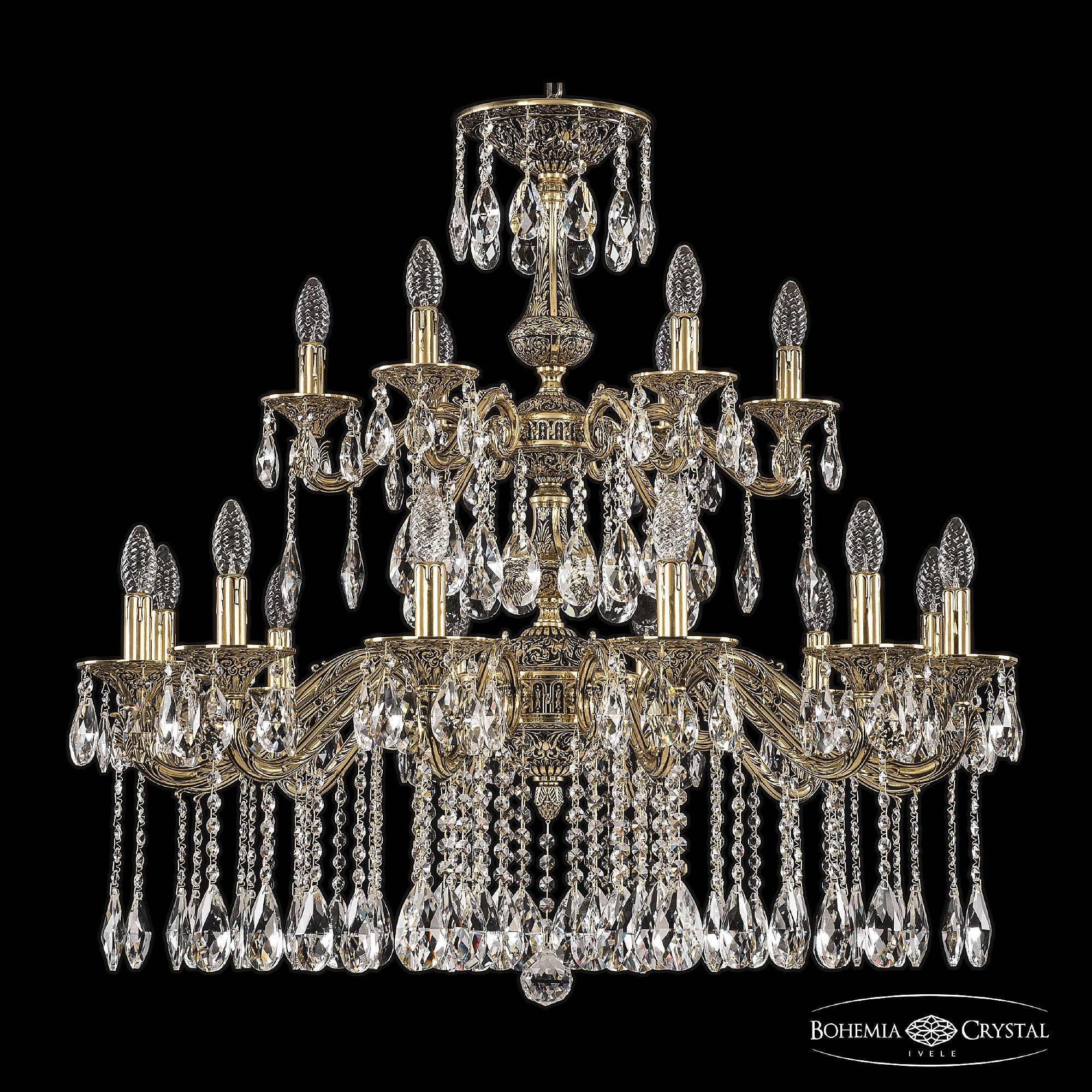 Подвесная хрустальная люстра 7102 Bohemia 71102/12+6/300/2d A GB
