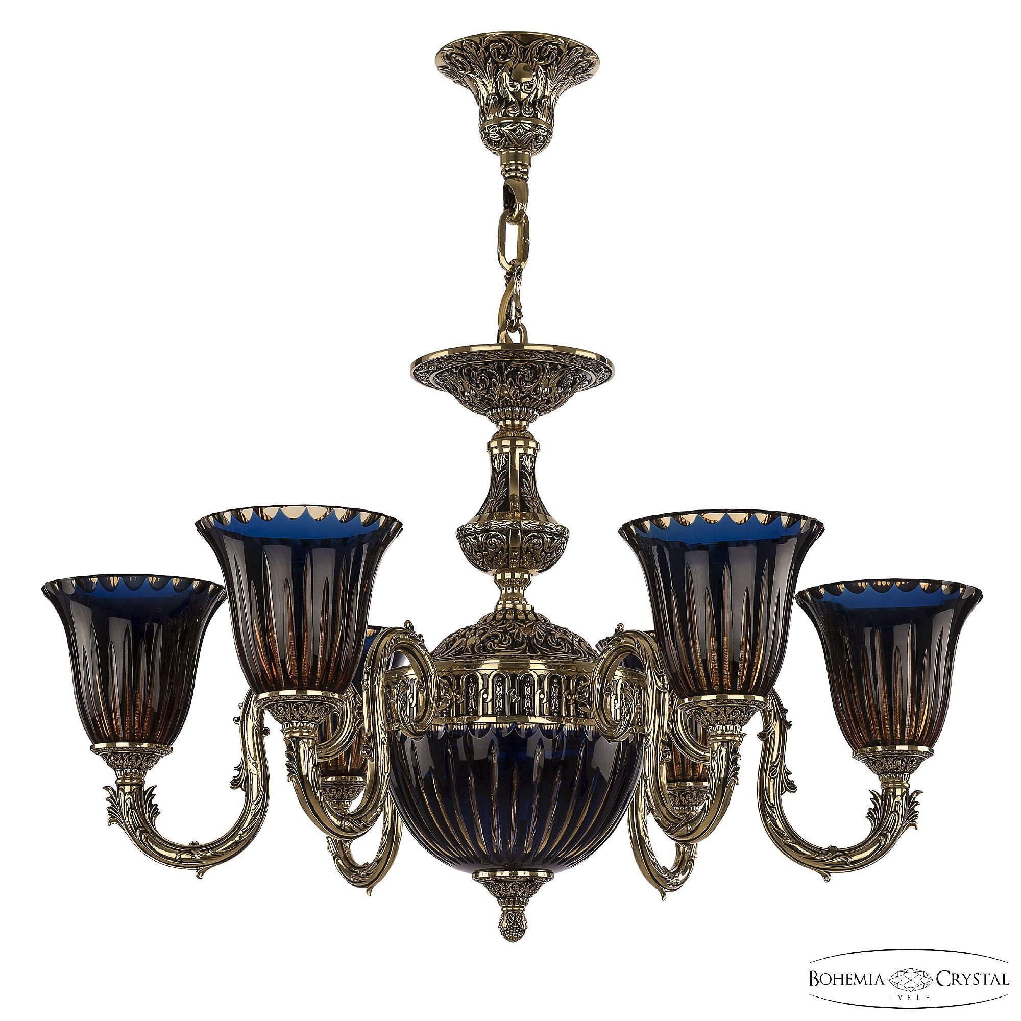 Подвесная люстра Bohemia 7103 71203P/6/175 GB P2 U Amber-Blue/H-1K