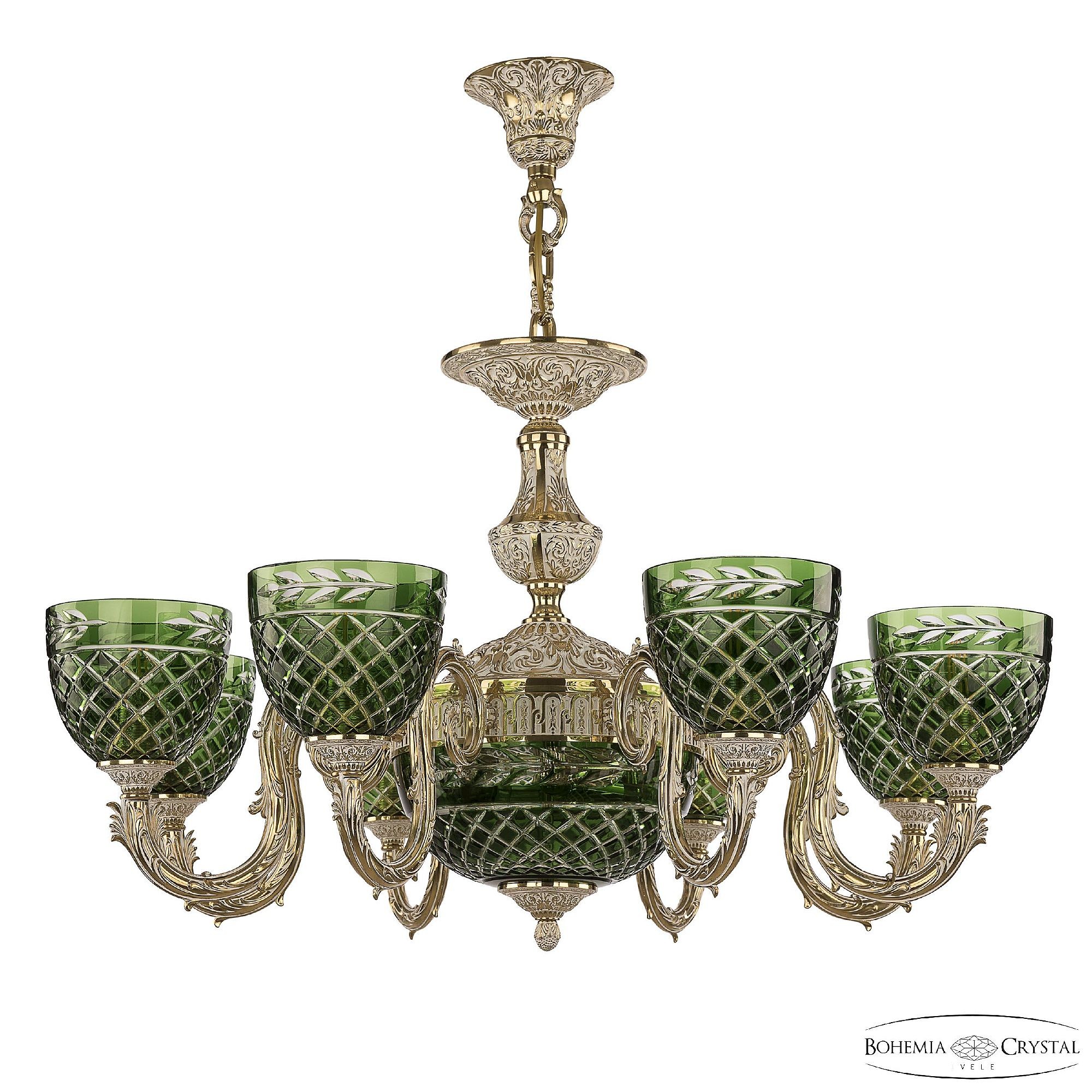 Подвесная люстра Bohemia 7103 71203P/8/210 GW P1 U Clear-Green/H-1J