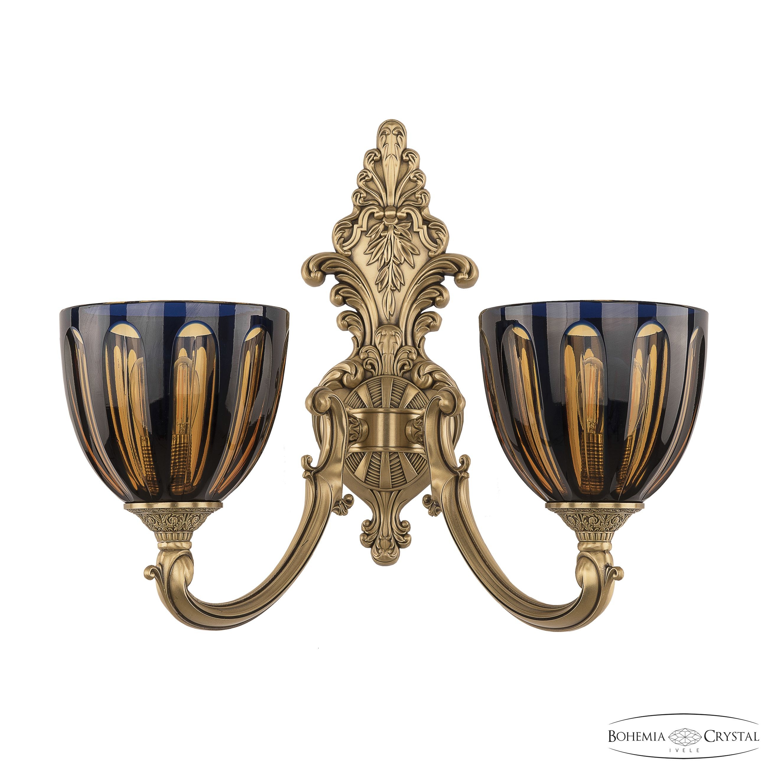 Настенное бра Bohemia 7209 7209B14/2/175 FP P1 U Amber-Blue/H-1H