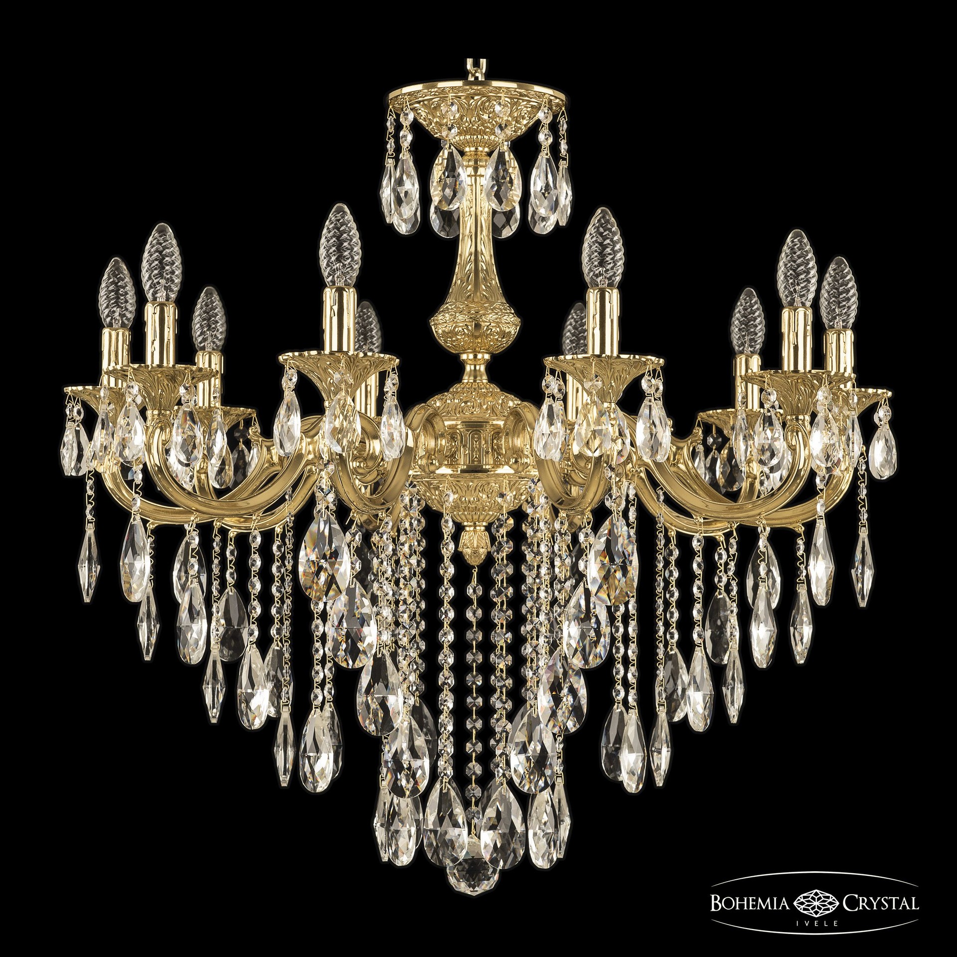 Подвесная хрустальная люстра 7201 Bohemia 72101/10/250 B G