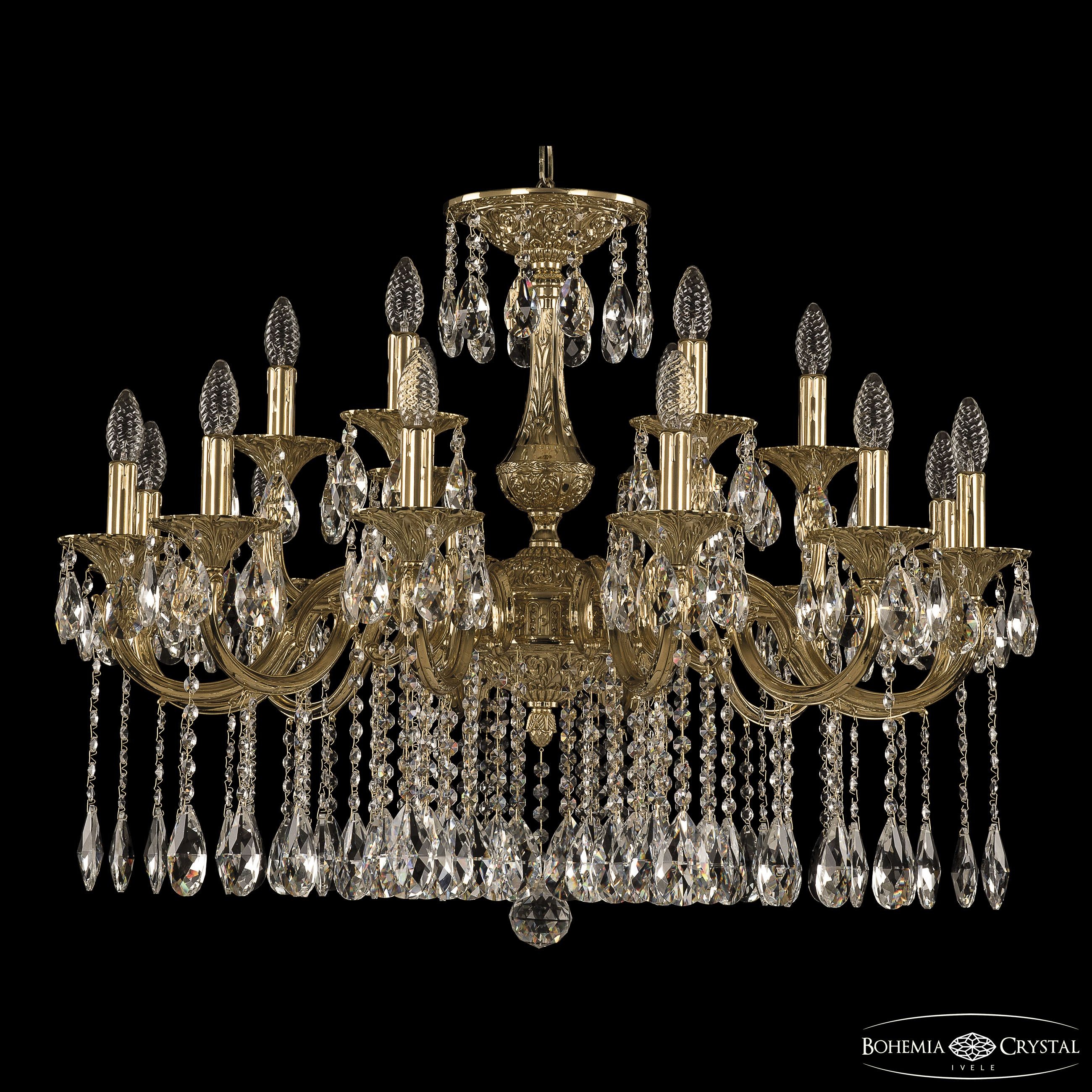 Подвесная хрустальная люстра 7201 Bohemia 72101/12+6/300 A G