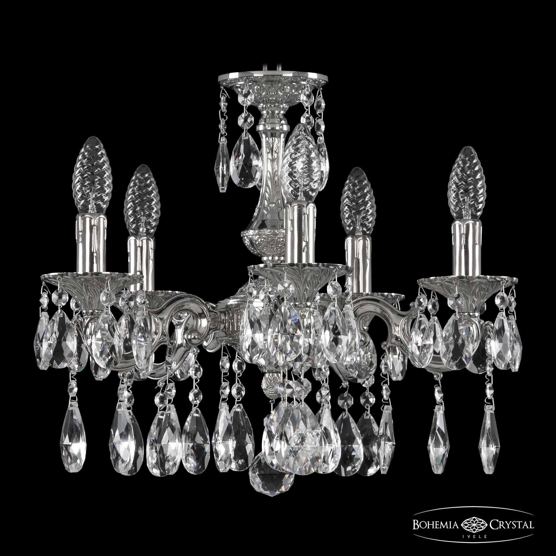 Подвесная хрустальная люстра 7201 Bohemia 72101/5/125 A Ni