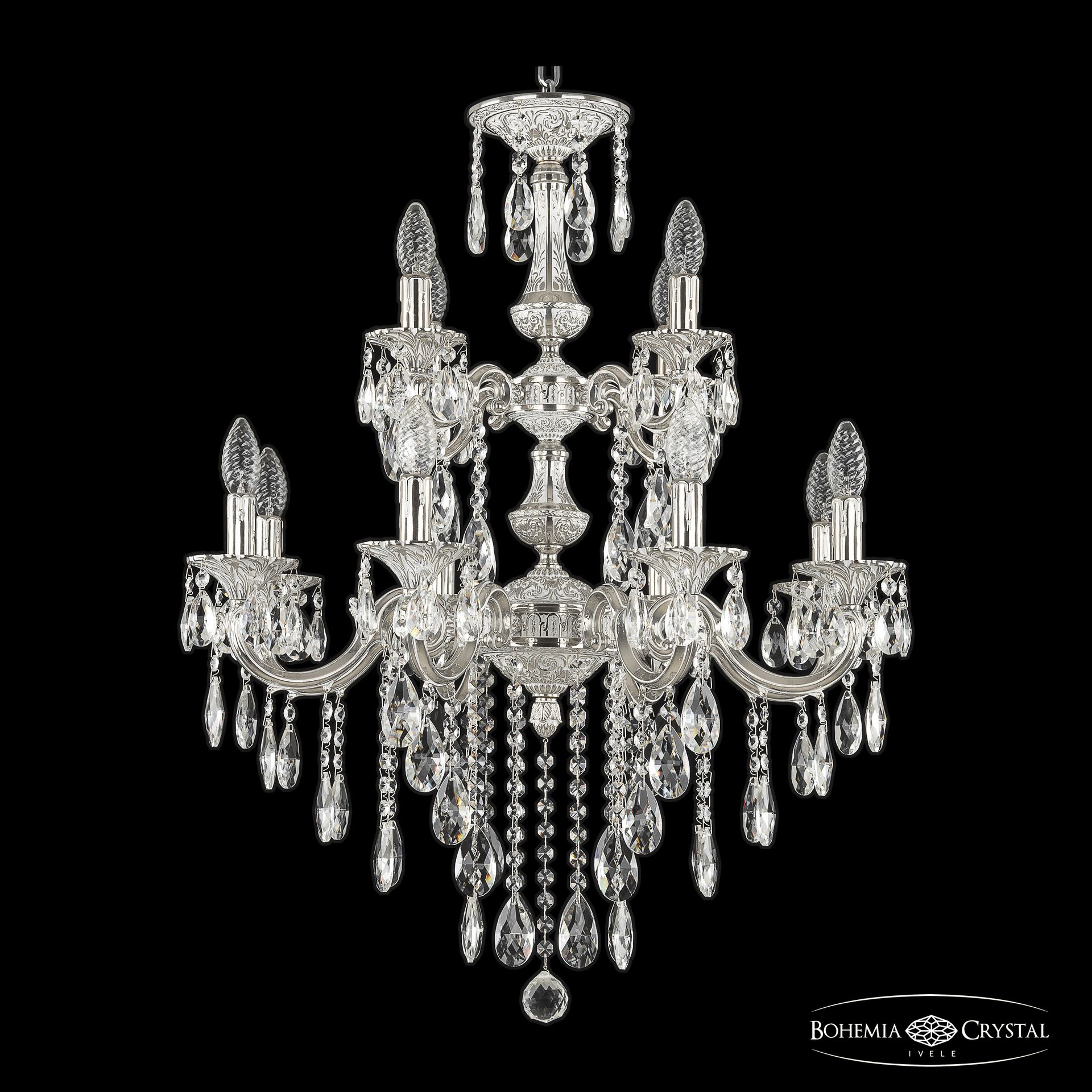 Подвесная хрустальная люстра 7201 Bohemia 72101/8+4/210/2d B NW