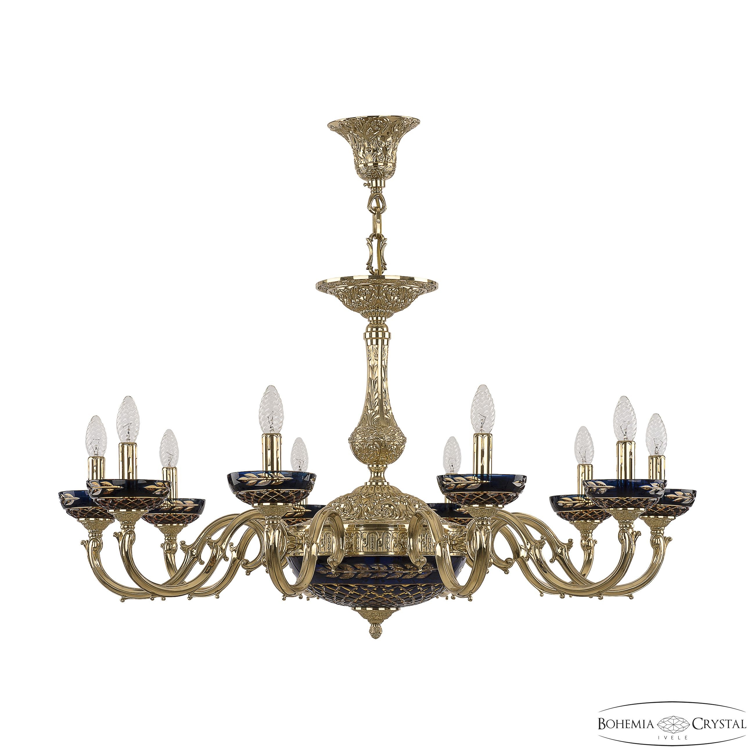 Подвесная люстра Bohemia 7201 72101P/10/300 G P Amber-Blue/H-1J