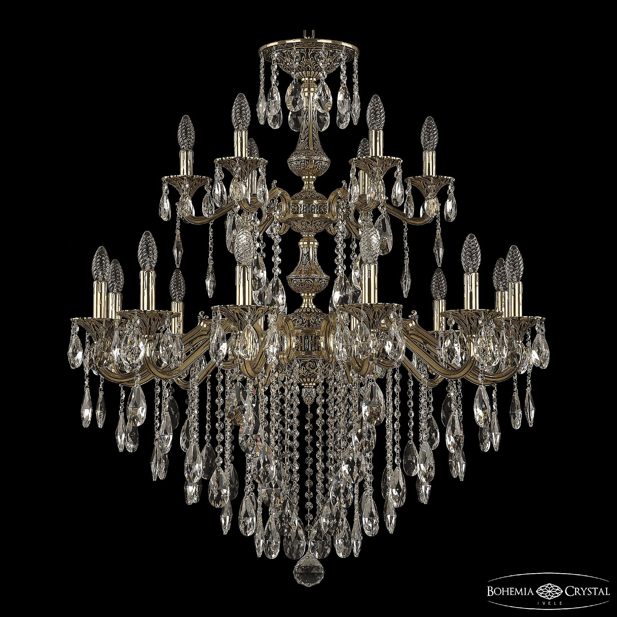 Подвесная хрустальная люстра 7202 Bohemia 72102/12+6/300/2d B GB