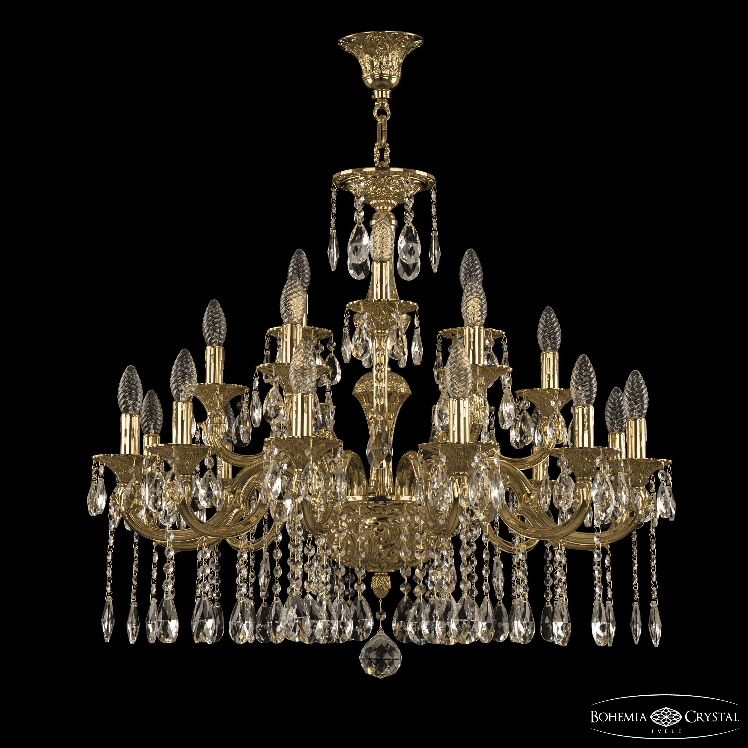 Подвесная хрустальная люстра 7299 Bohemia 72199/12+6+3/250/A G