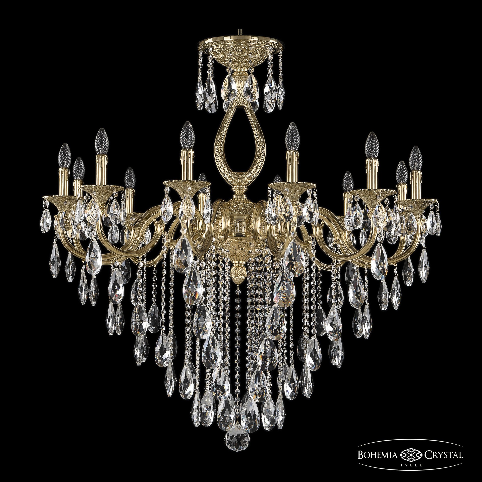 Подвесная хрустальная люстра 7201 Bohemia 72301/12/360 B G