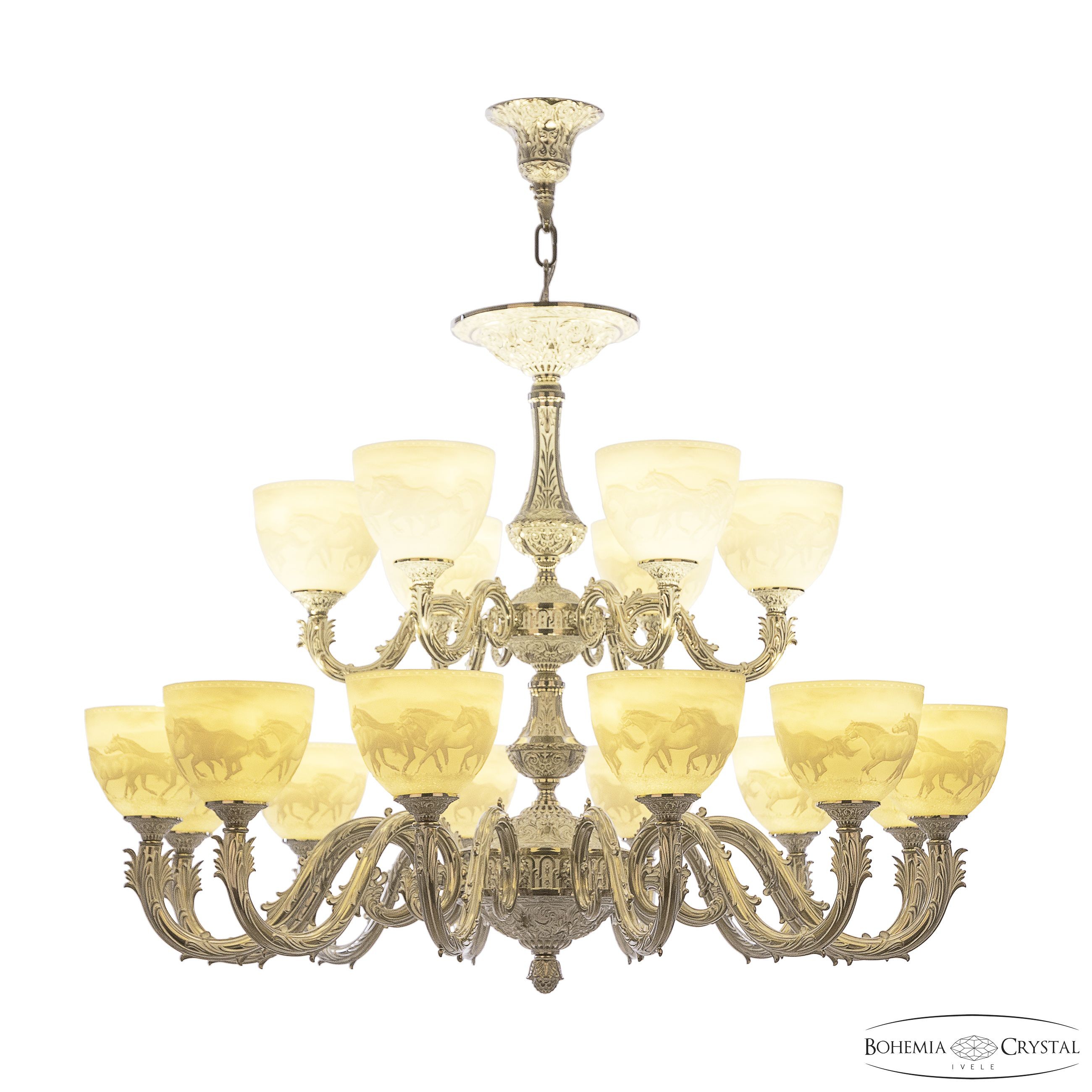 Подвесная люстра Bohemia Florence 71101/12+6/300 NW P1 U Horse