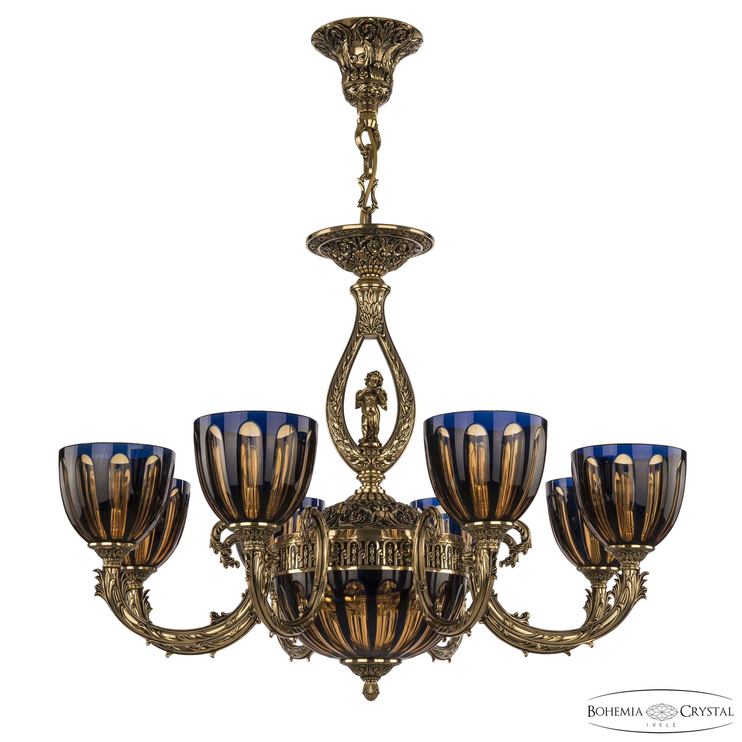 Подвесная люстра Bohemia Florence 71409P/8/210 GB P1 U Amber-Blue/H-1H FA4S