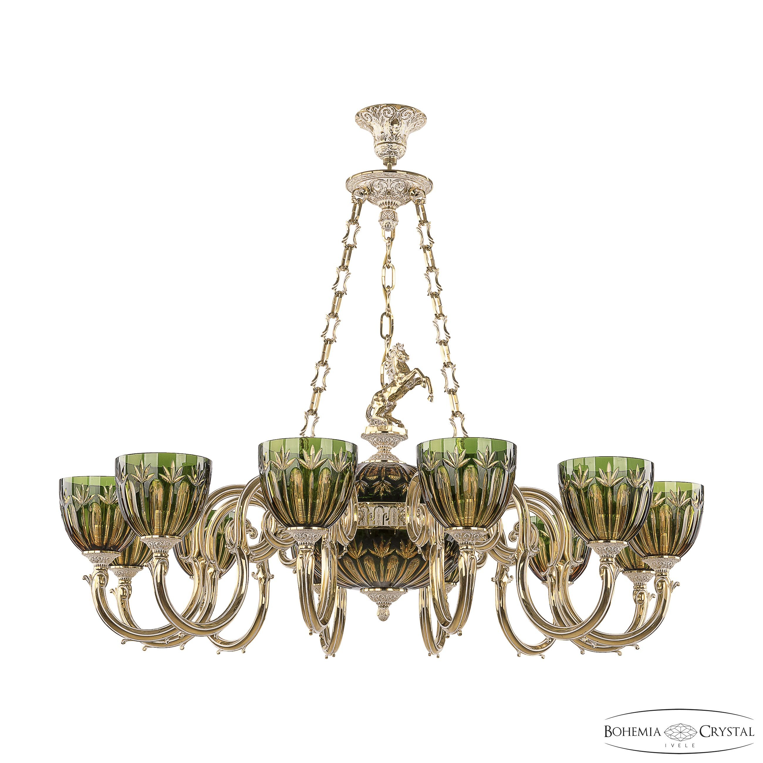 Подвесная люстра Bohemia Verona 72003P/12/300 GW P1 U Amber-Green/H-1I FH1B