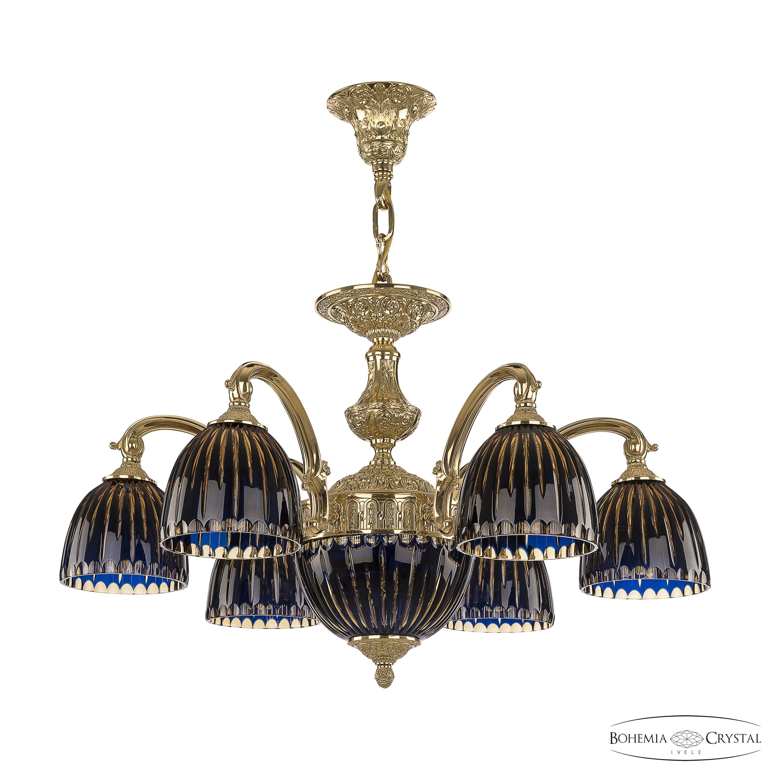 Подвесная люстра Bohemia Verona 72209P/6/175 G P1 D Amber-Blue/H-1K