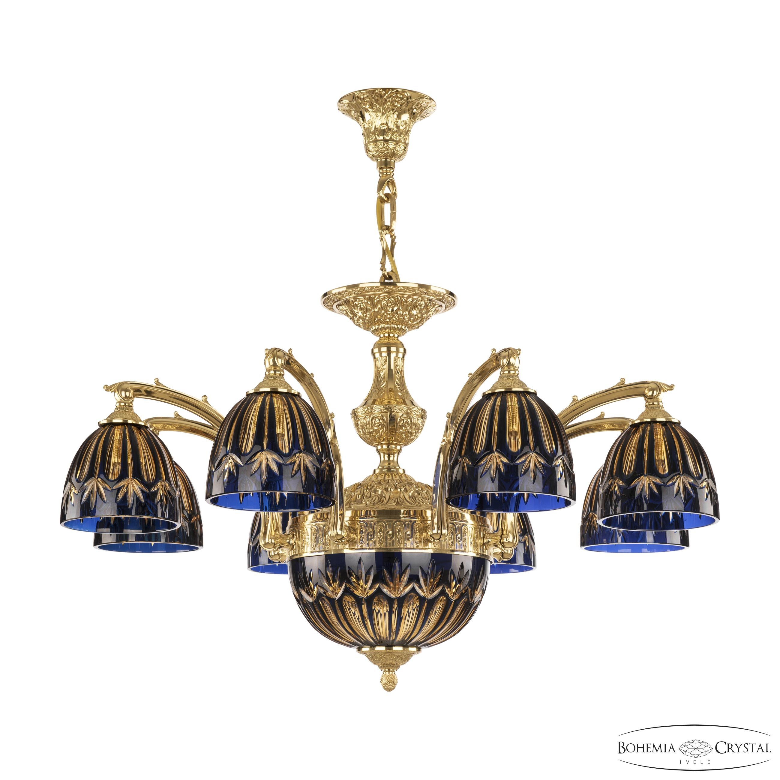 Подвесная люстра Bohemia Verona 72211P/8/210 G P1 D Amber-Blue/H-1I