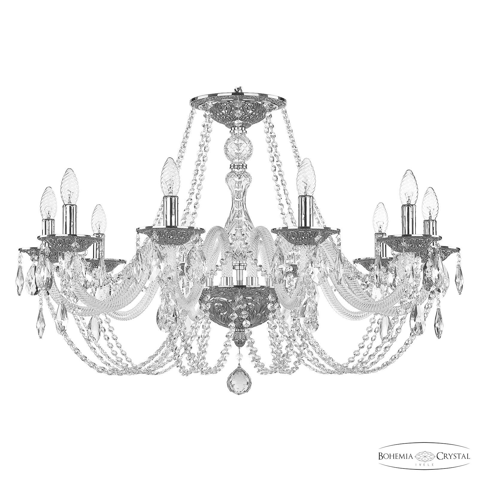 Подвесная хрустальная люстра 1601 Bohemia 1601/10/300 Ni