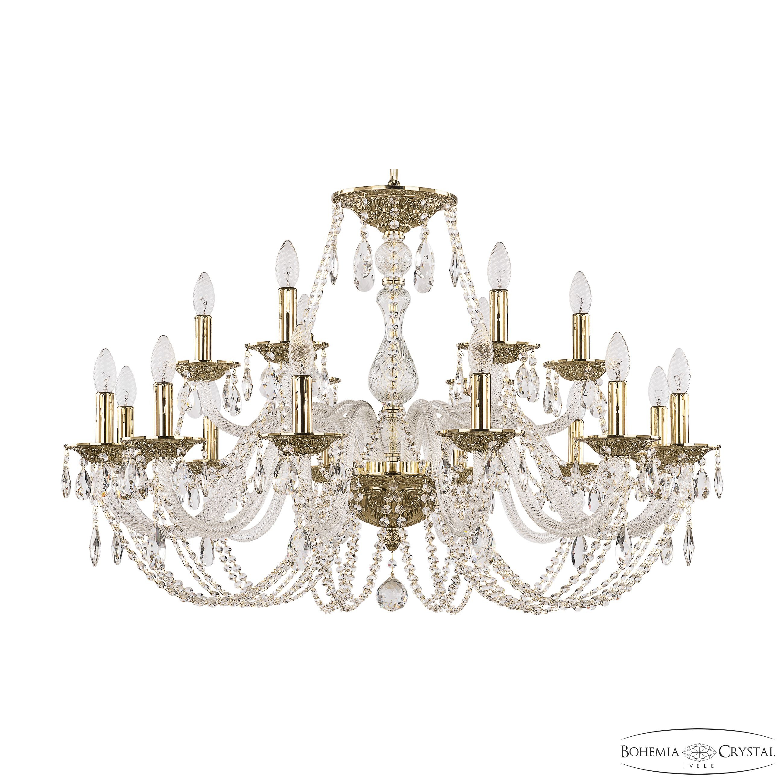 Подвесная хрустальная люстра 1601 Bohemia 1601/12+6/360 G