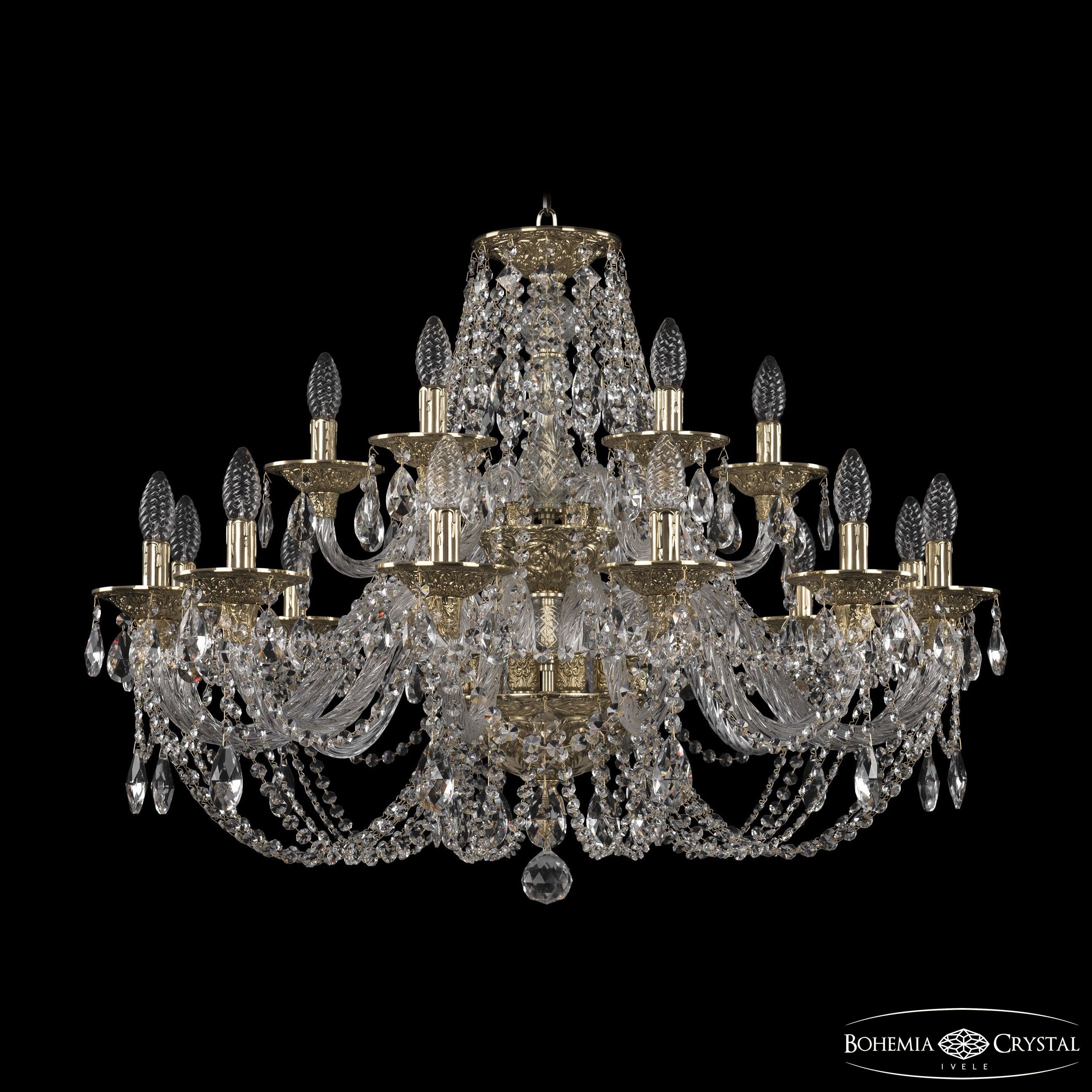Подвесная хрустальная люстра 1606 Bohemia 16106/12+6/300/2d G