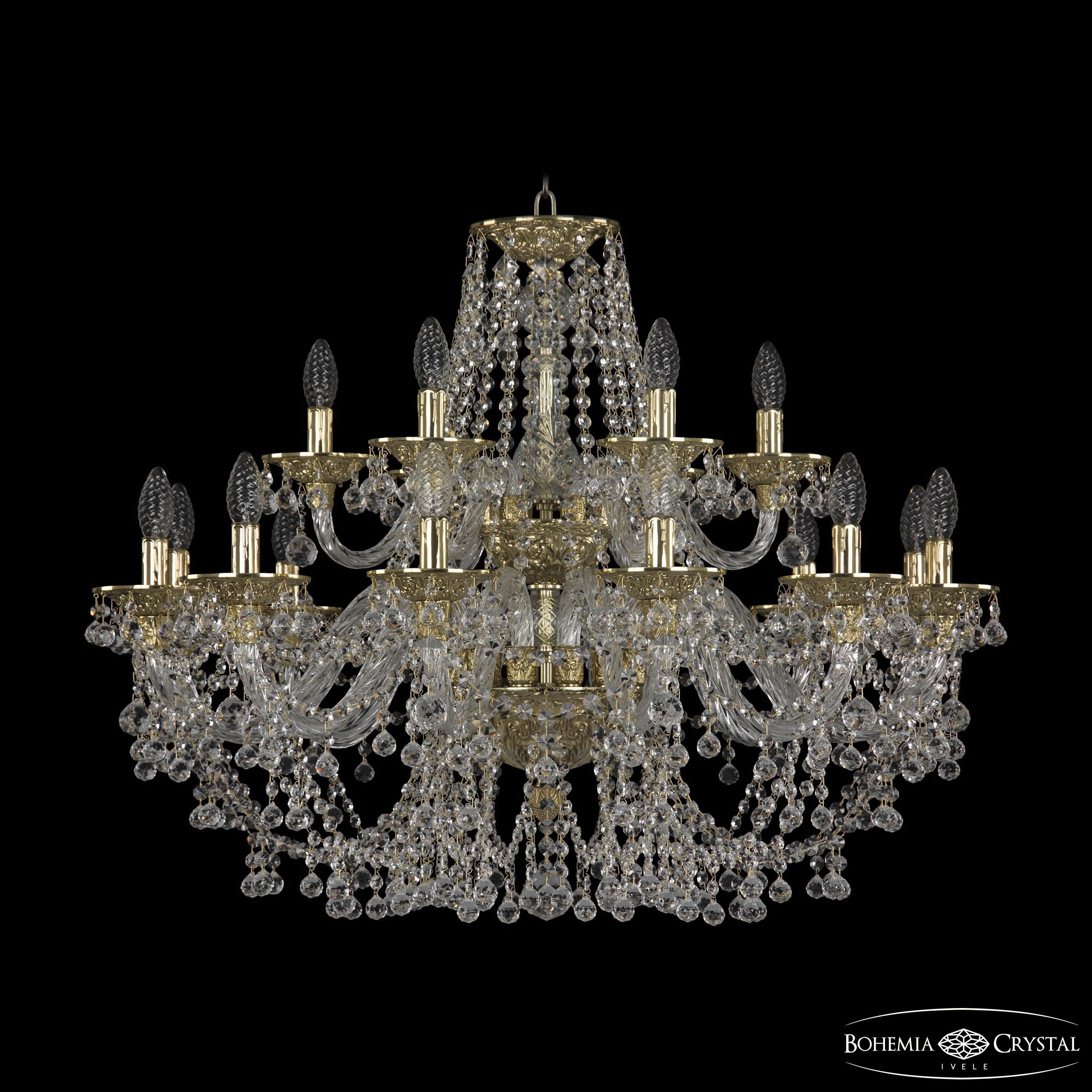 Подвесная хрустальная люстра 1609 Bohemia 16109/12+6/300/2d G