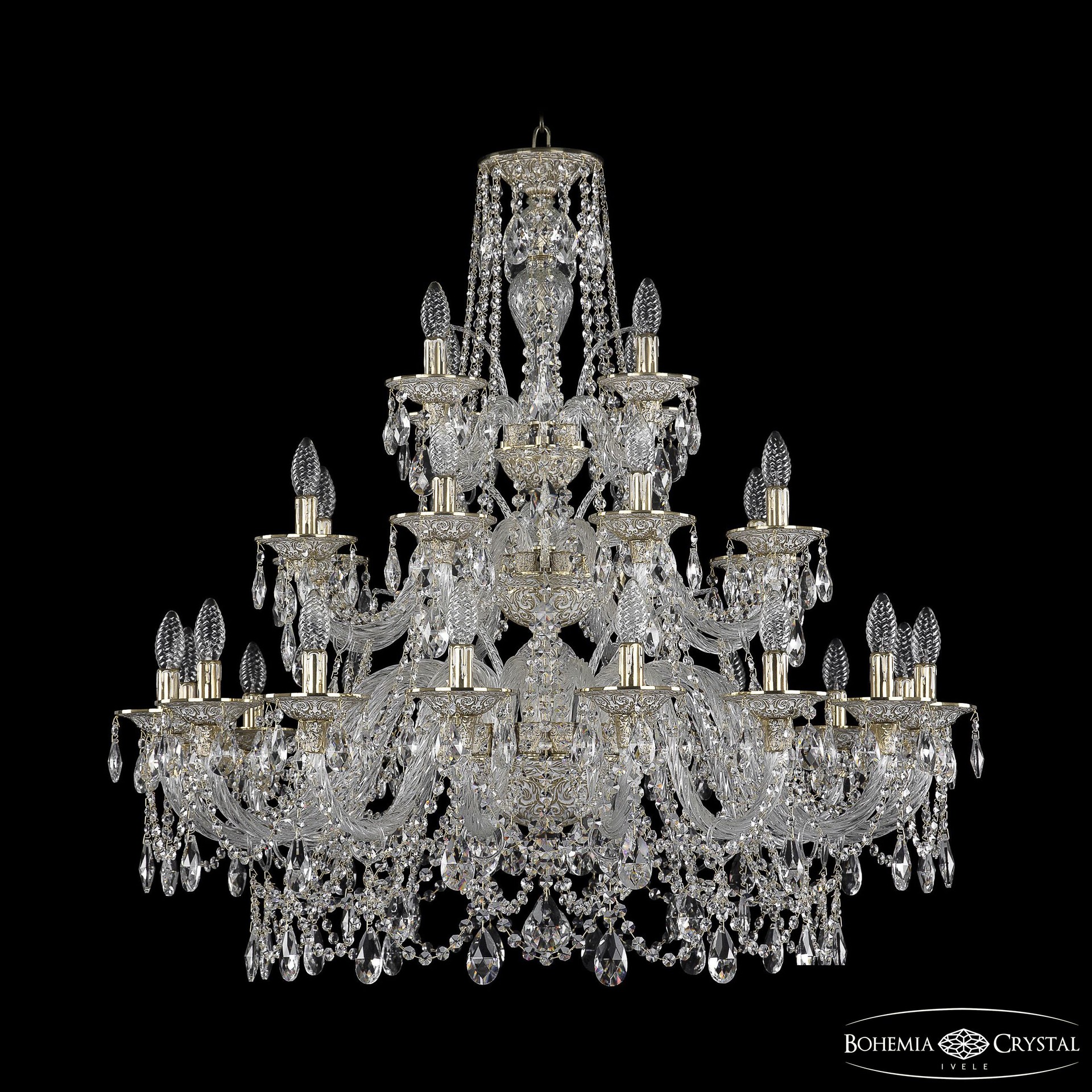 Подвесная хрустальная люстра 1611 Bohemia 16111/16+8+4/360/3d GW