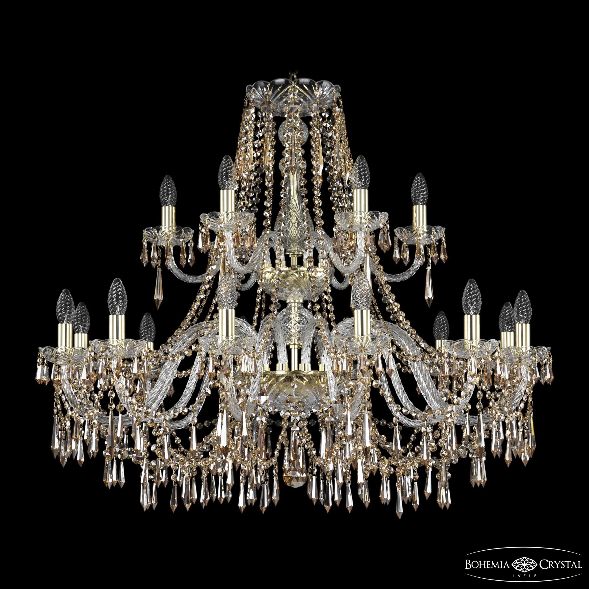 Подвесная хрустальная люстра 1403 Bohemia 1403/12+6/360/2d G R721