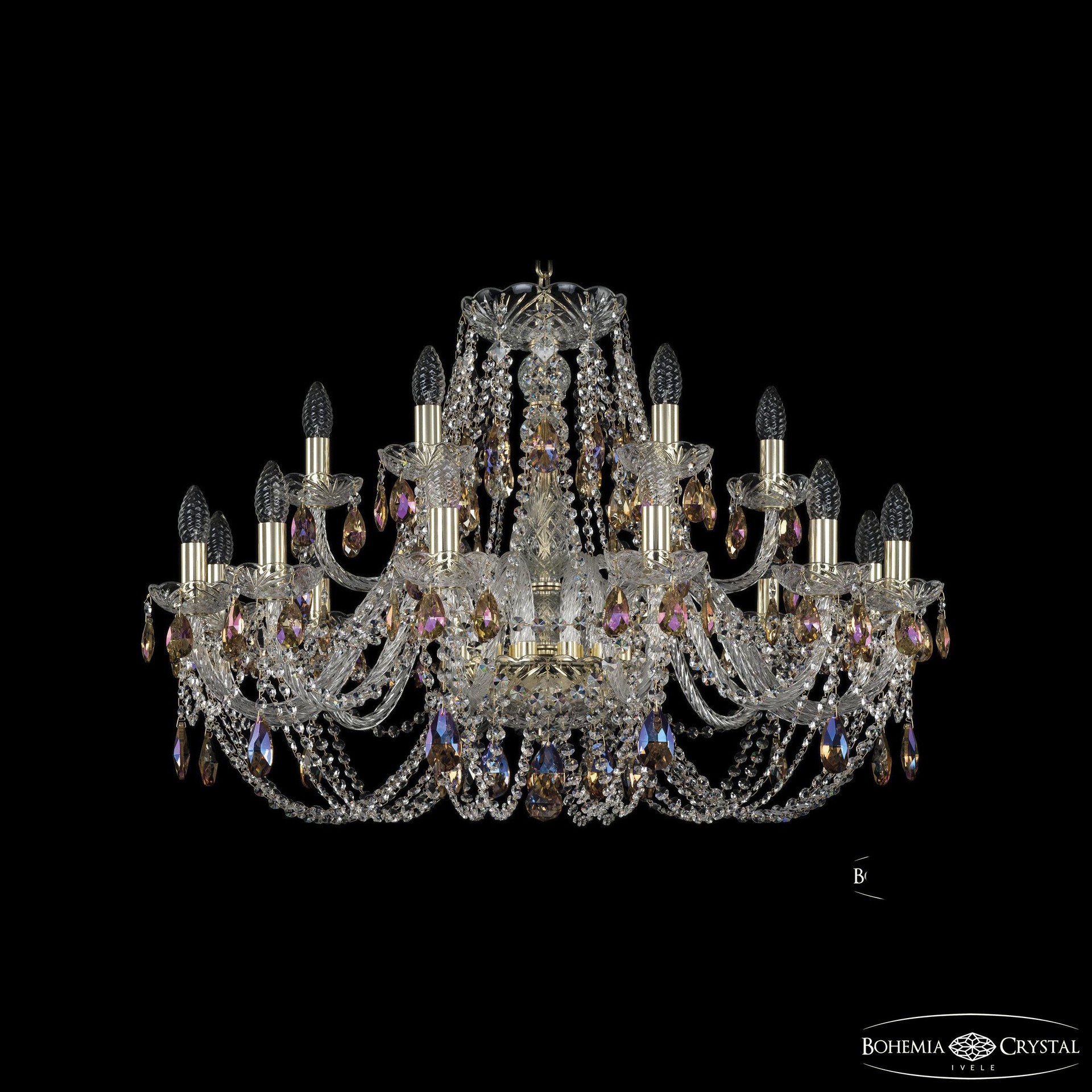 Подвесная хрустальная люстра 1406 Bohemia 1406/12+6/300 G K777