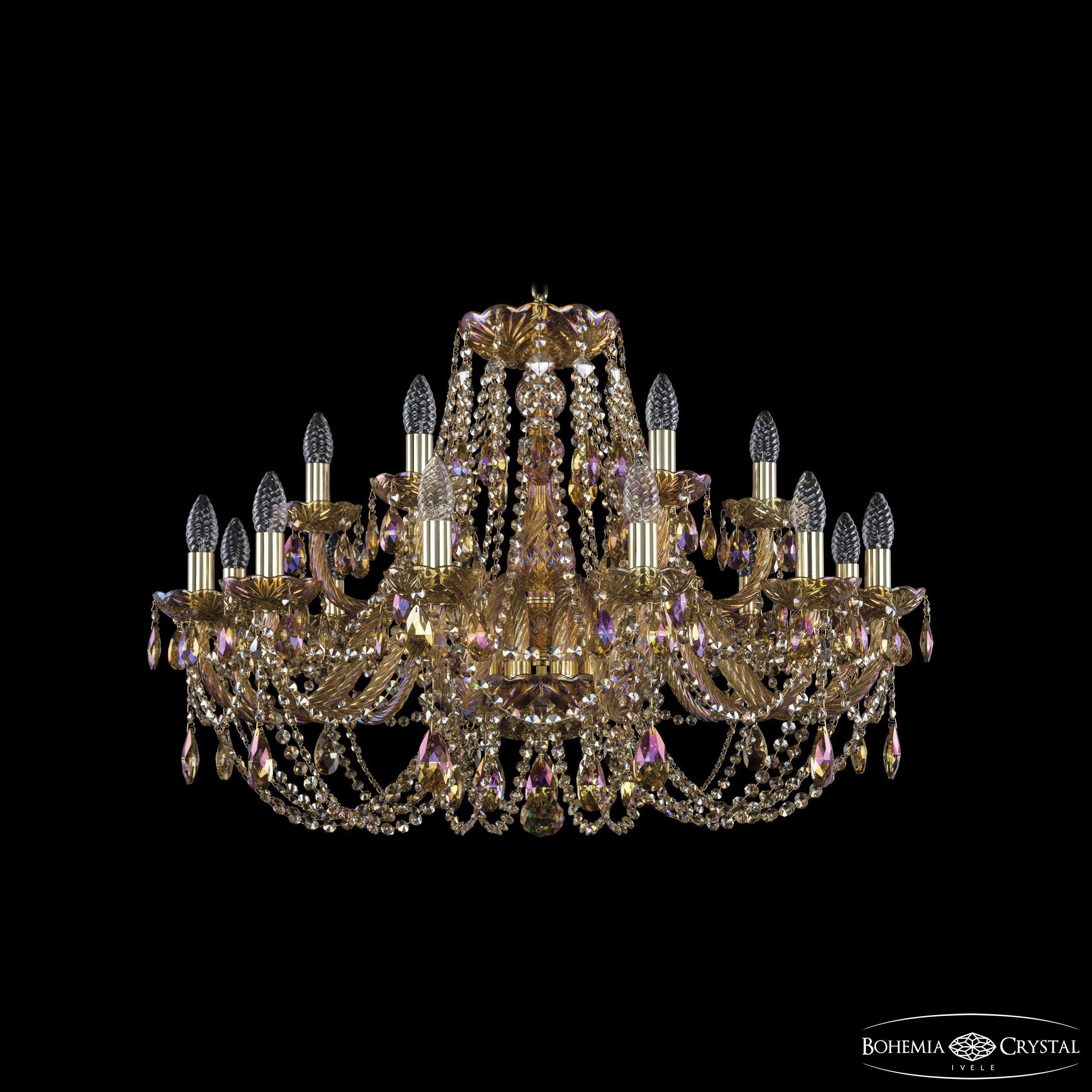 Подвесная хрустальная люстра 1406 Bohemia 1406/12+6/300 G M777