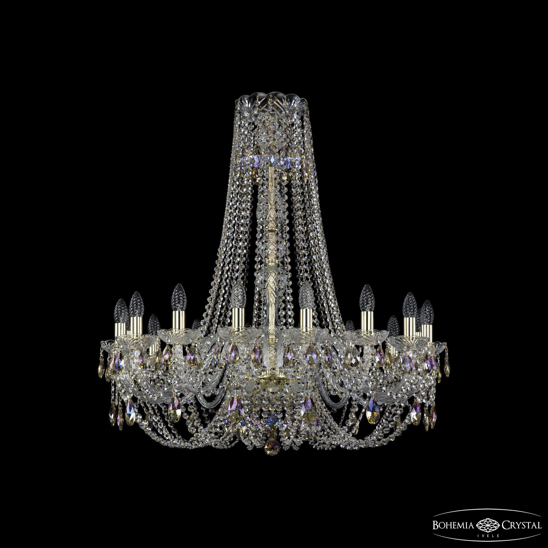 Подвесная хрустальная люстра 1406 Bohemia 1406/16/300/h-89 G K801