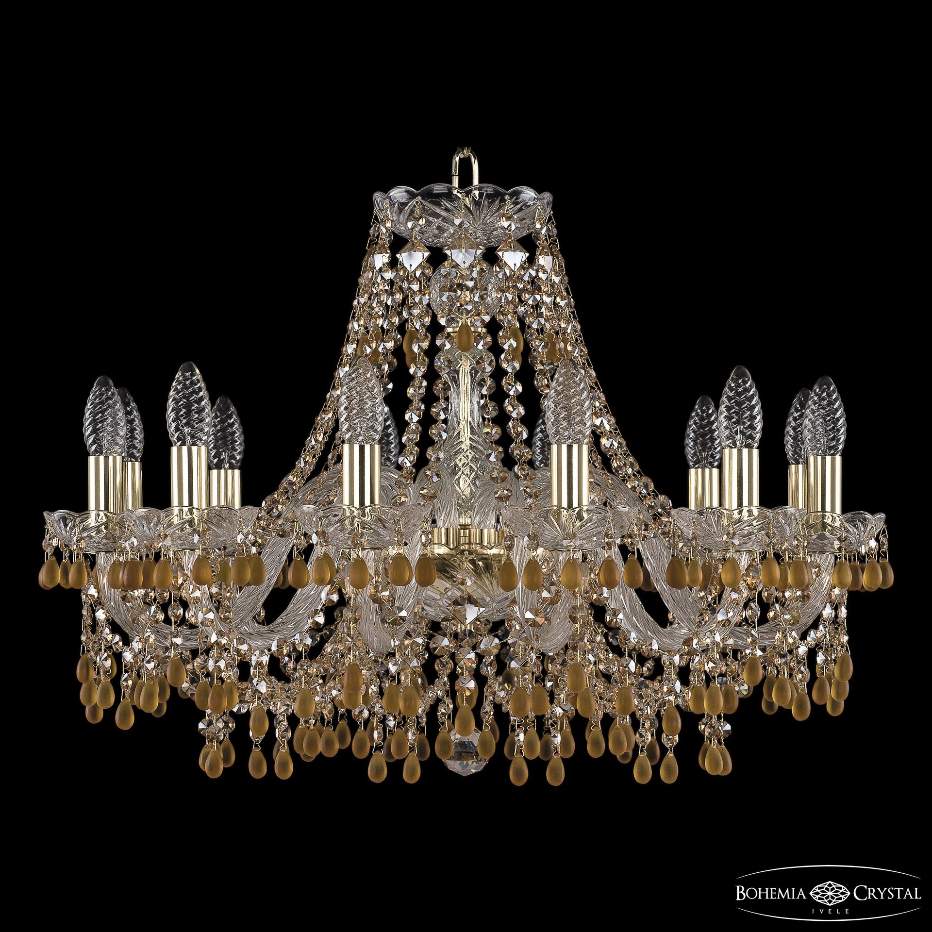 Подвесная хрустальная люстра 1410 Bohemia 1410/12/240 G V1003 R721