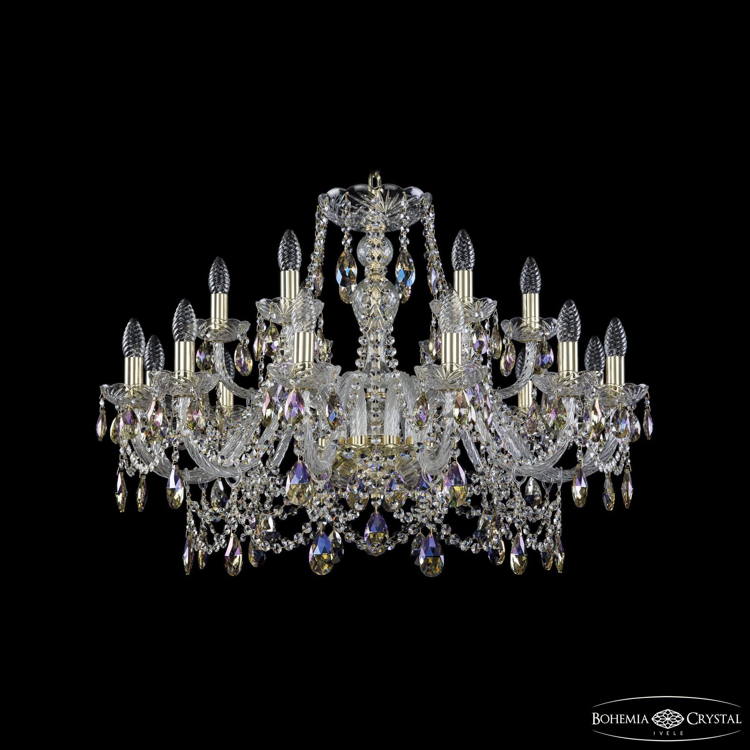 Подвесная хрустальная люстра 1411 Bohemia 1411/12+6/300 G K801
