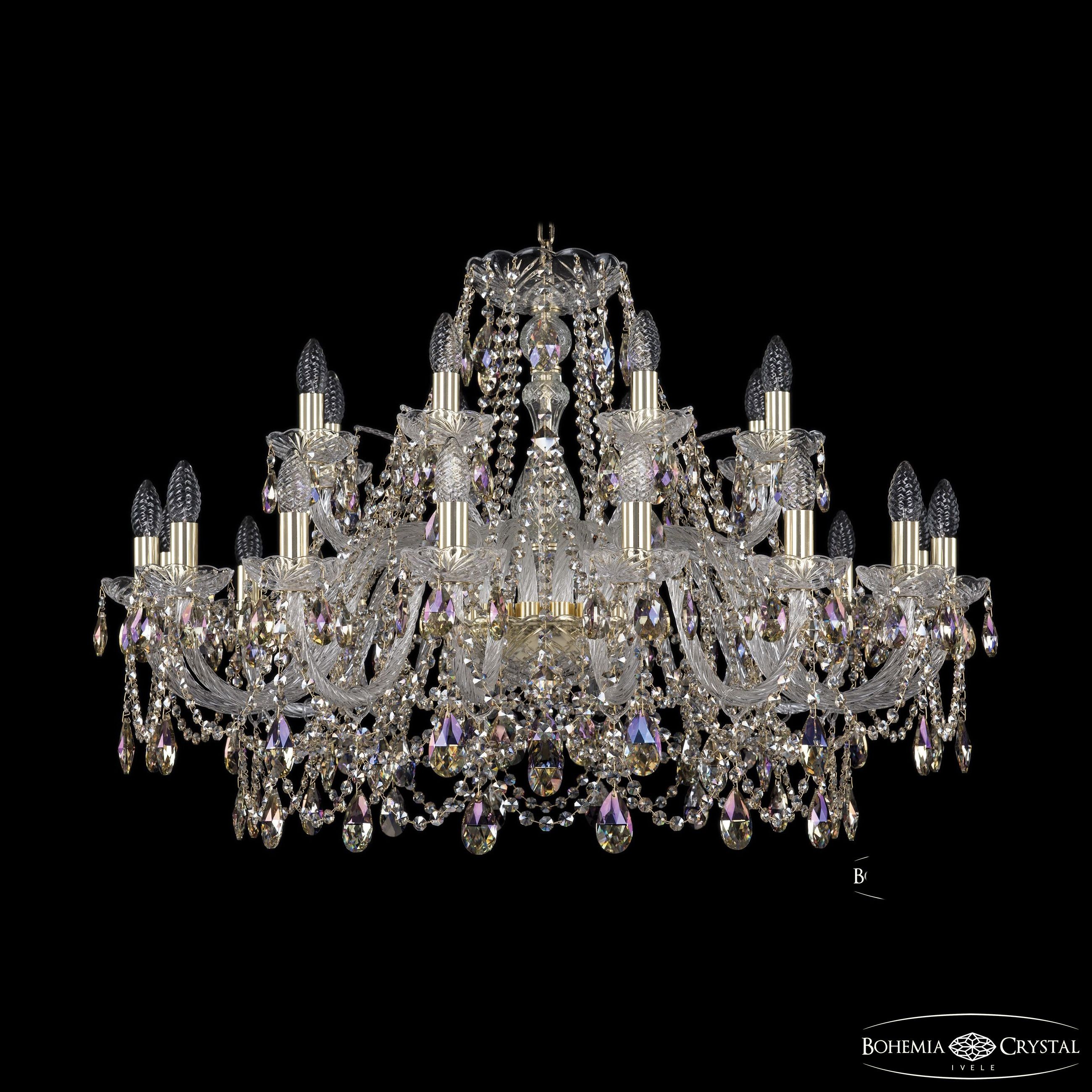 Подвесная хрустальная люстра 1411 Bohemia 1411/16+8/360 G R801