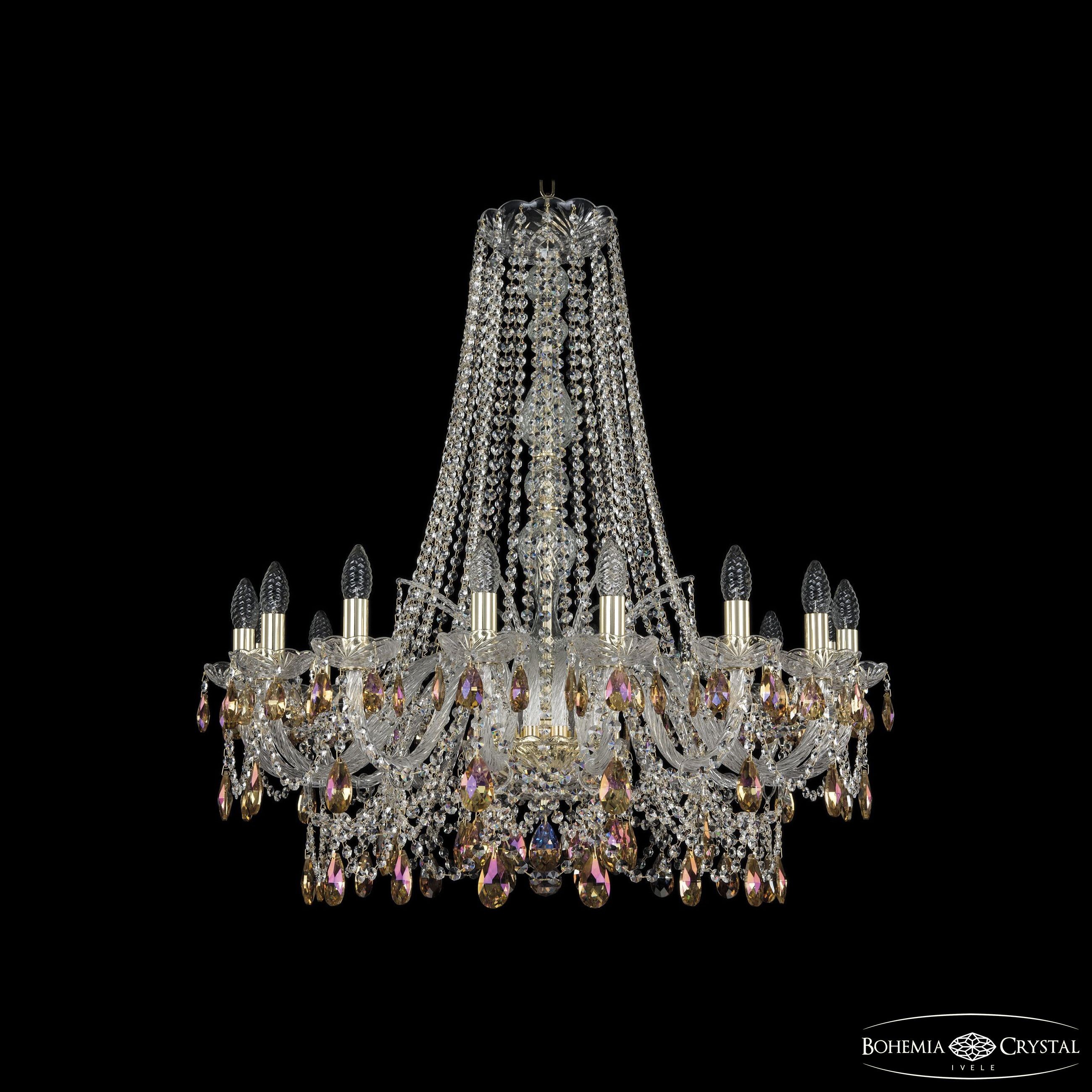 Подвесная хрустальная люстра 1411 Bohemia 1411/16/300/h-90 G K777