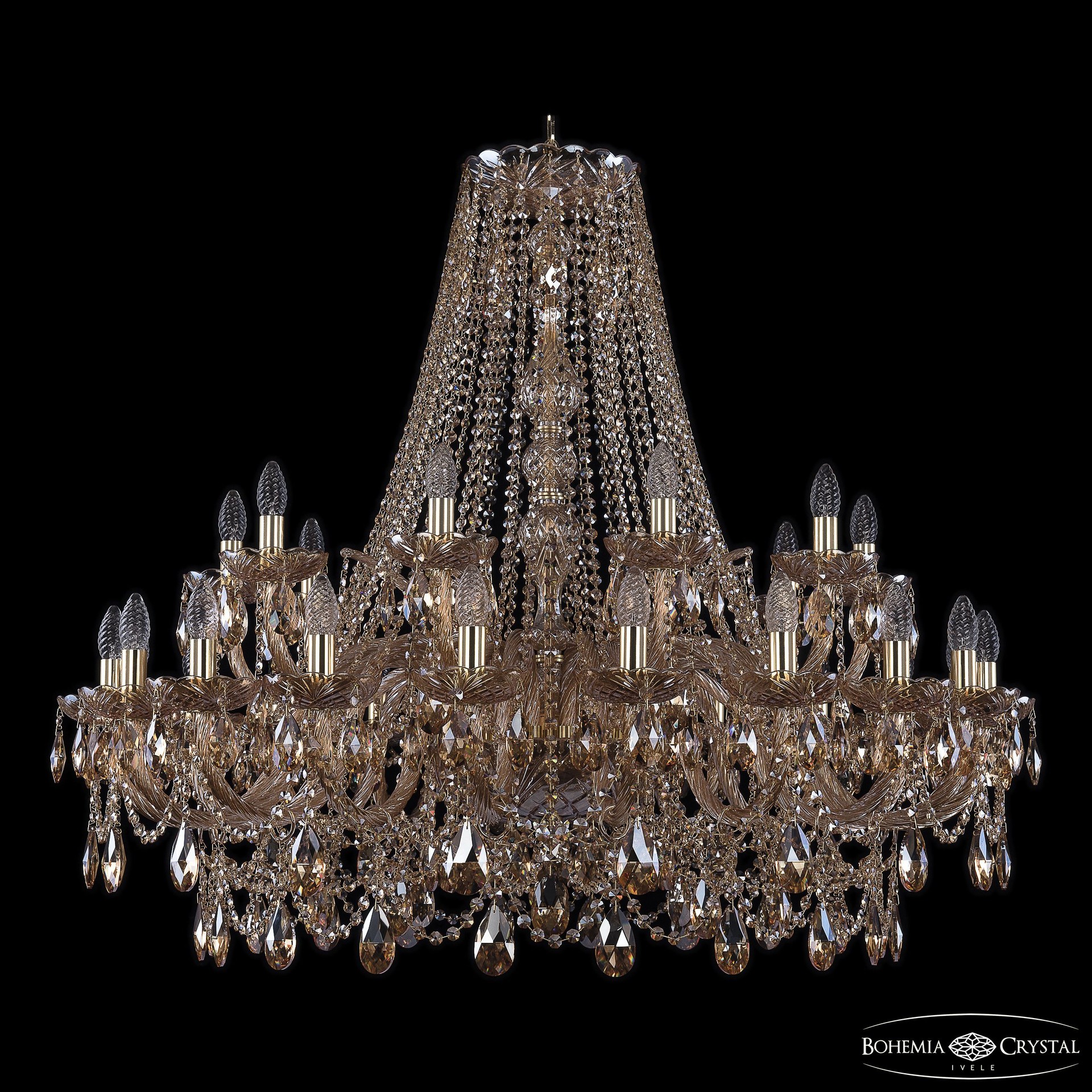 Подвесная хрустальная люстра 1411 Bohemia 1411/20+10/400 G M721