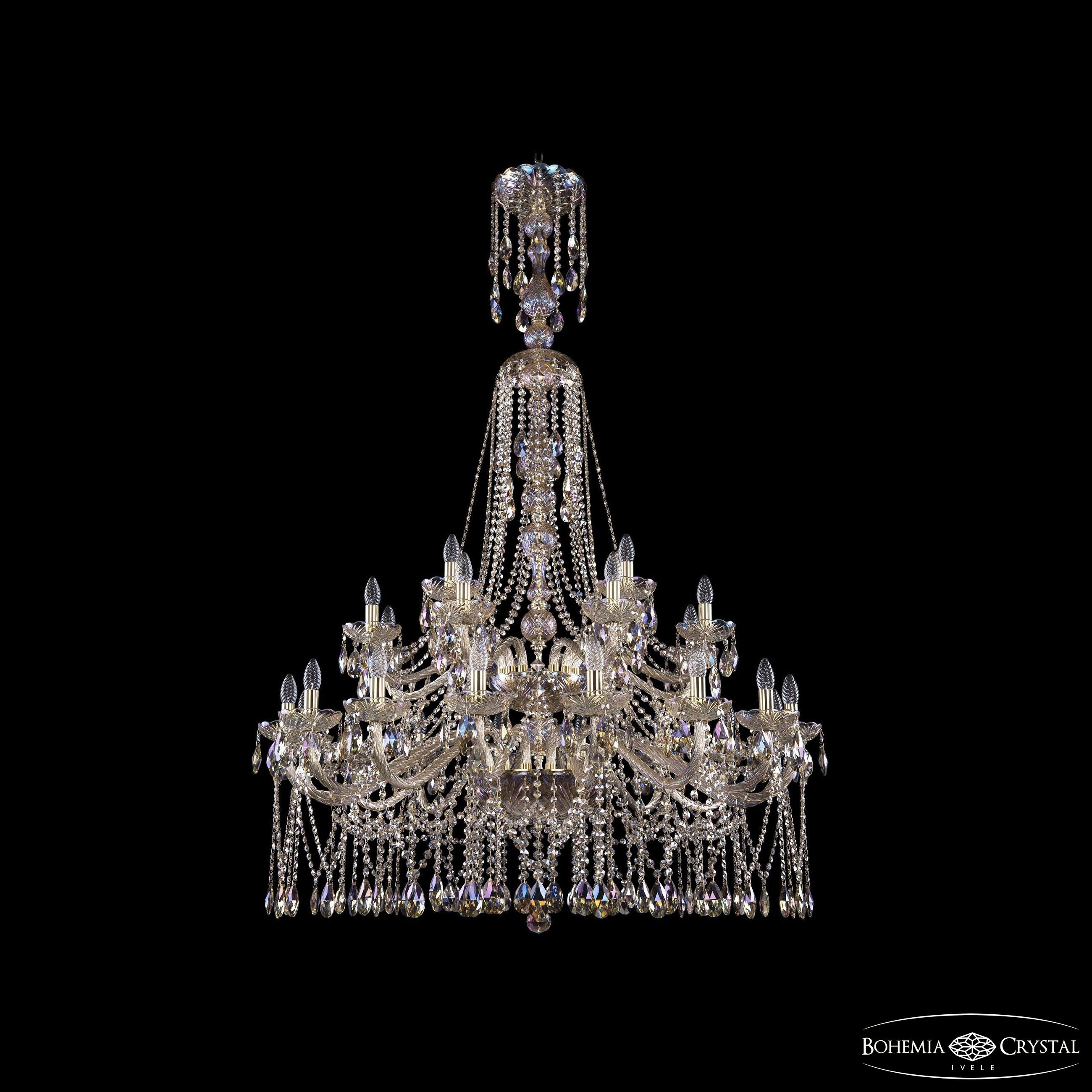 Подвесная хрустальная люстра 1413 Bohemia 1413/16+8+4/400/XL-164/2d G M801
