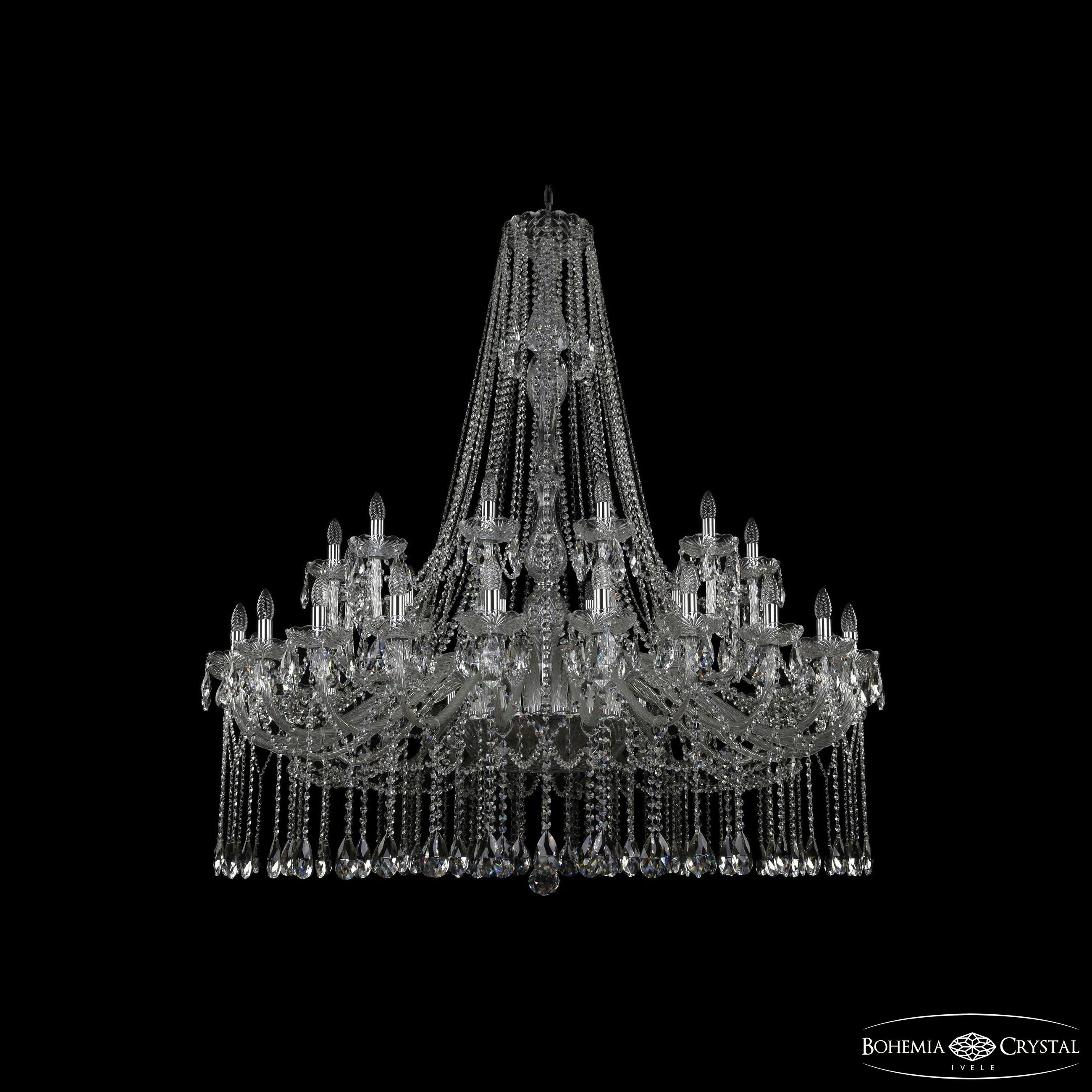Подвесная хрустальная люстра 1413 Bohemia 1413/24+12/530/h-160 Ni