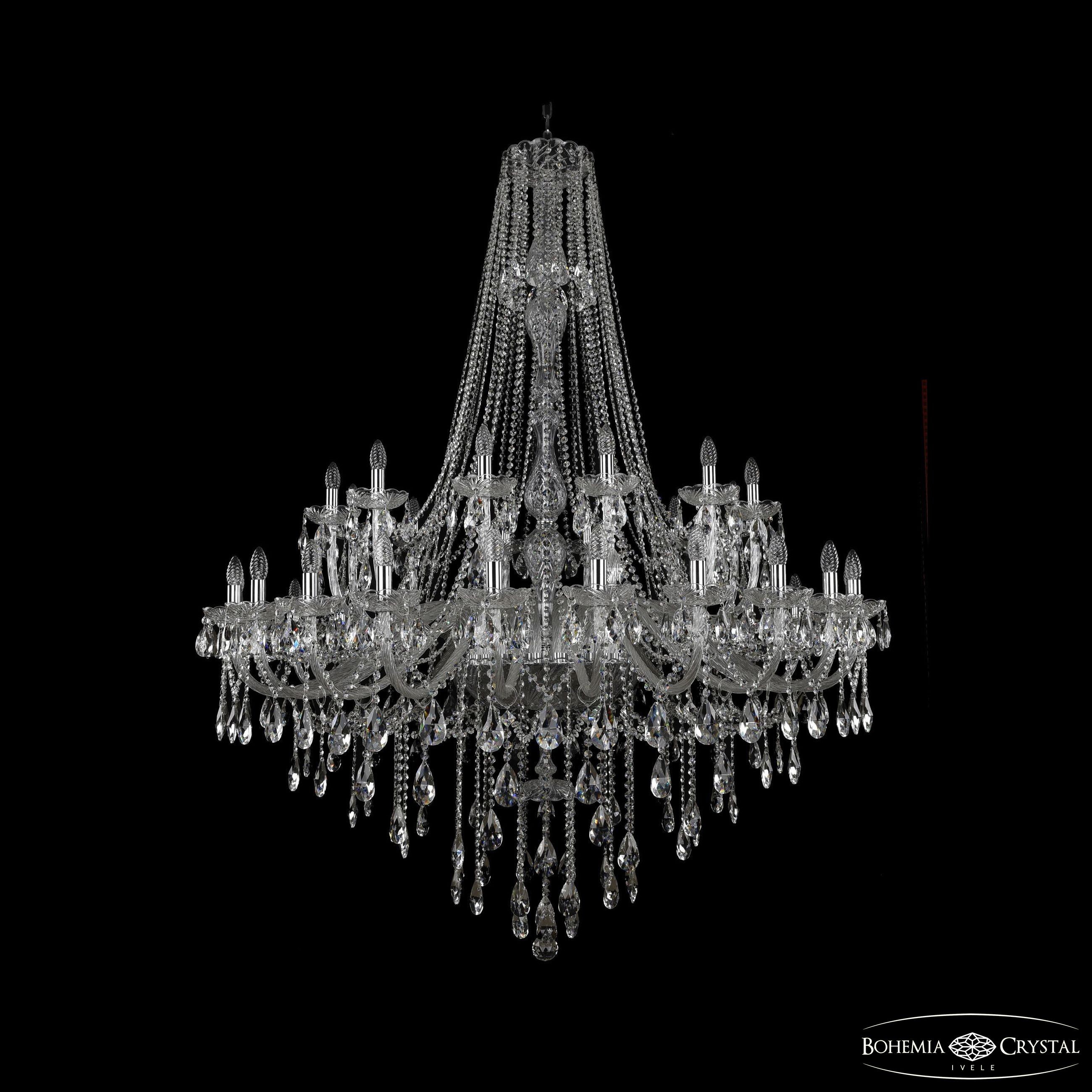 Подвесная хрустальная люстра 1415 Bohemia 1415/24+12+6/530/h-187 Ni