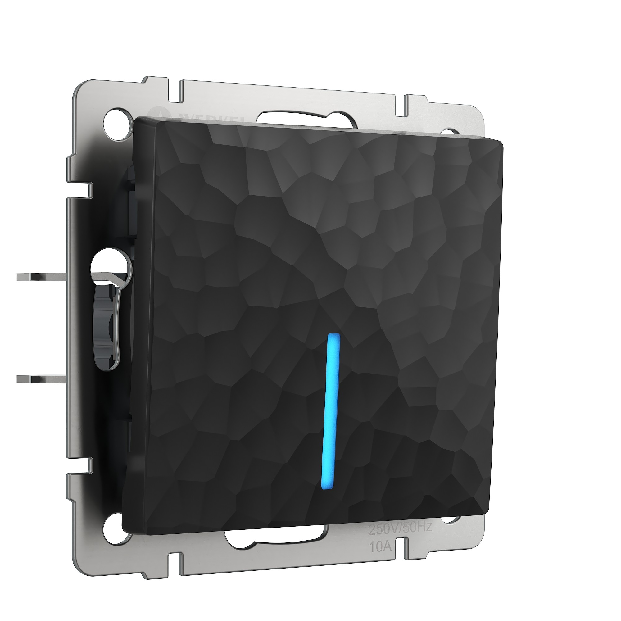 Выключатель Werkel Hammer W1212108/ Выключатель одноклавишный проходной с подсветкой (черный)